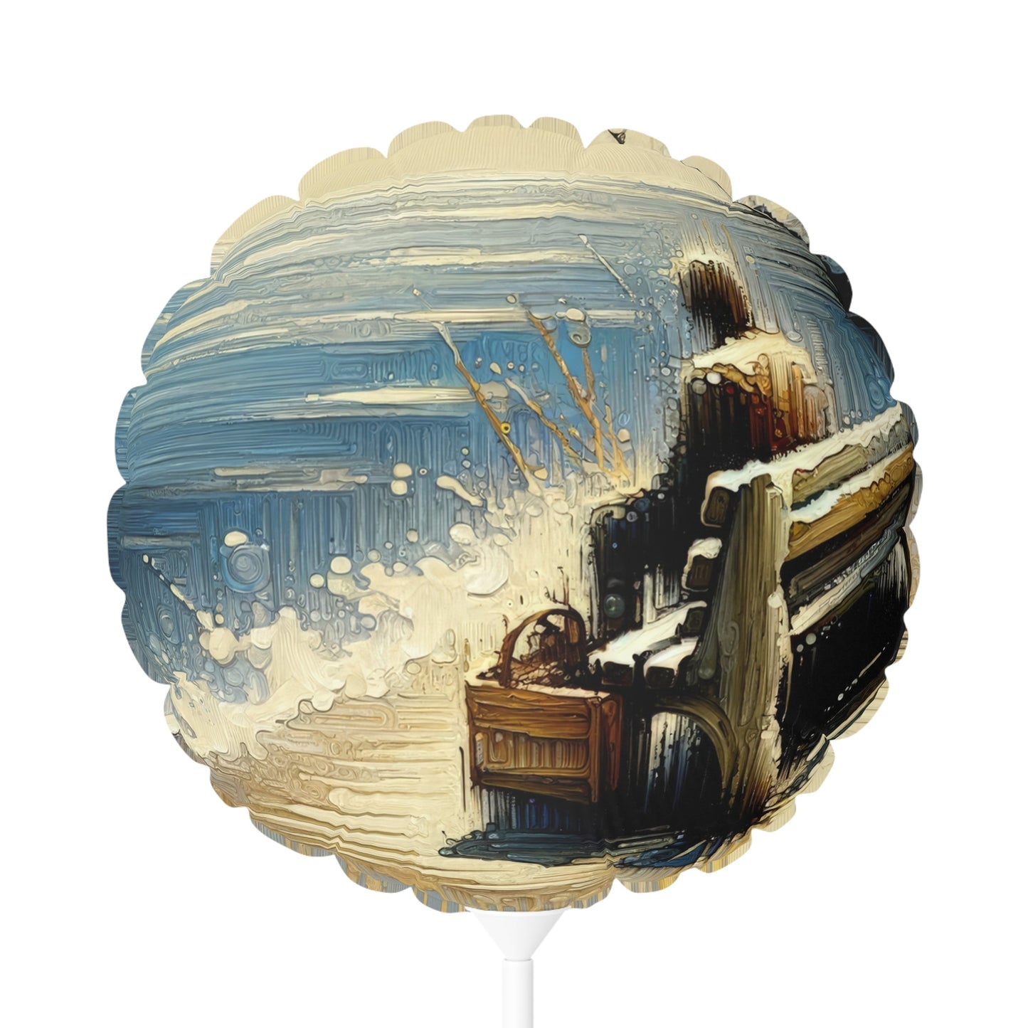 Seaside Solitude Tachism Balloon (Round and Heart-shaped), 11" - ATUH.ART