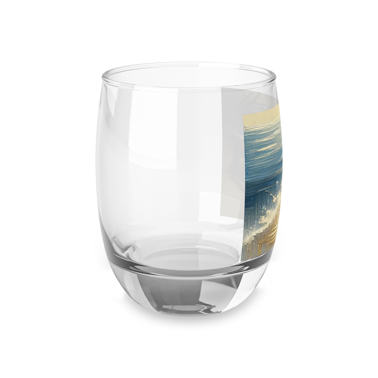 Seaside Solitude Tachism Whiskey Glass - ATUH.ART