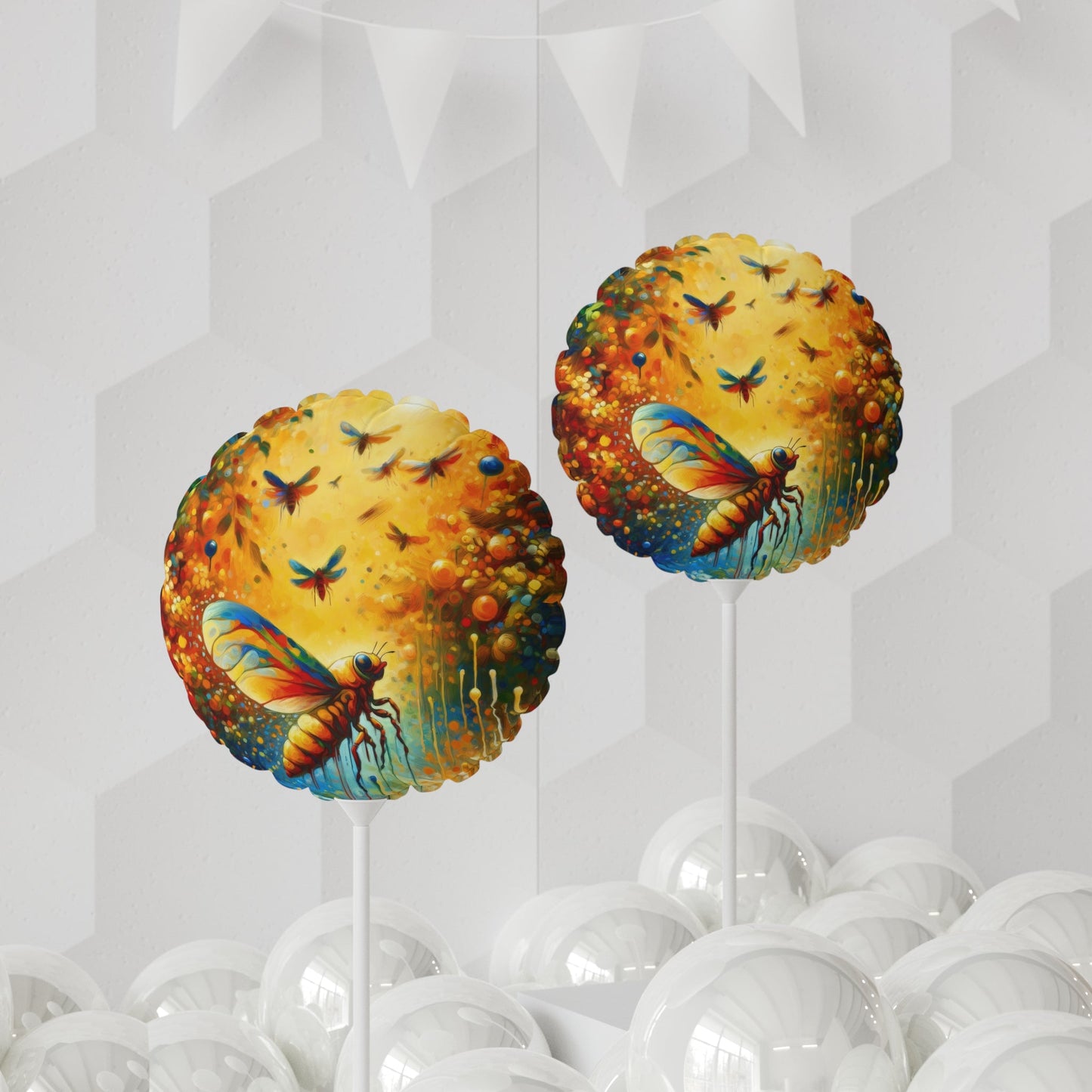 Seasonal Cicada Vibrance Balloon (Round and Heart-shaped), 11" - ATUH.ART