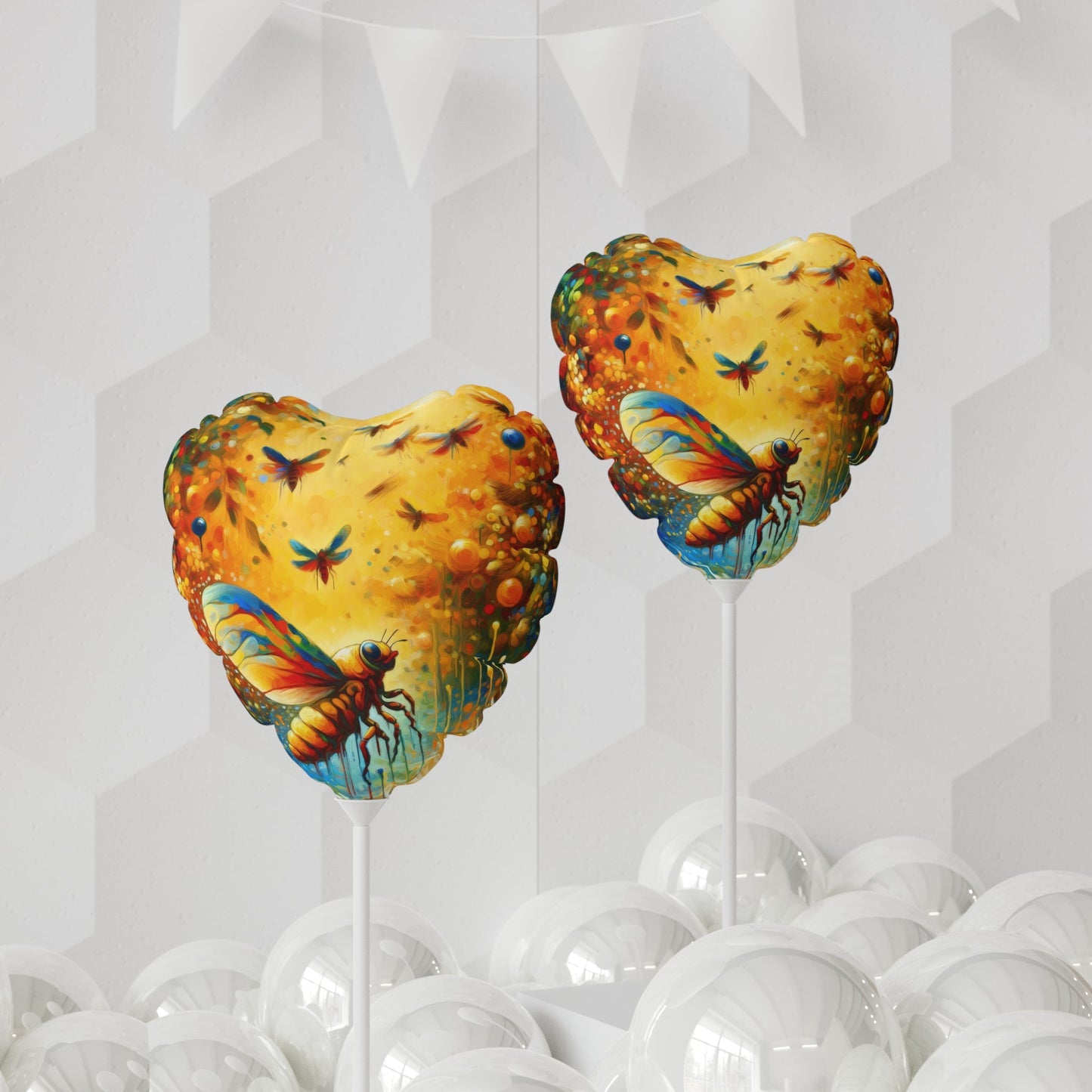 Seasonal Cicada Vibrance Balloon (Round and Heart-shaped), 11" - ATUH.ART