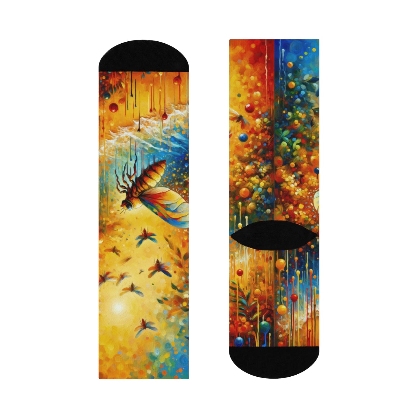 Seasonal Cicada Vibrance Cushioned Crew Socks - ATUH.ART