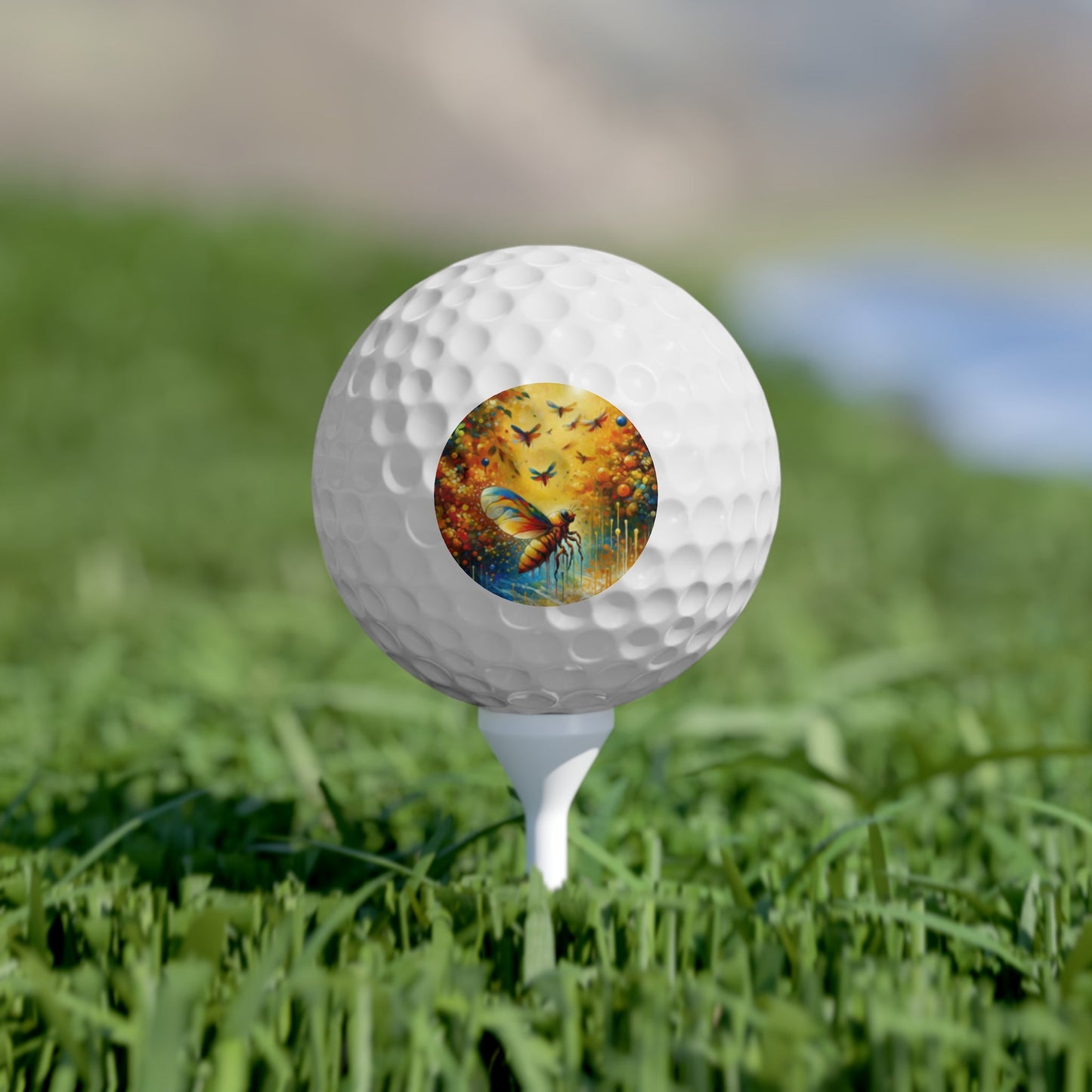 Seasonal Cicada Vibrance Golf Balls, 6pcs - ATUH.ART