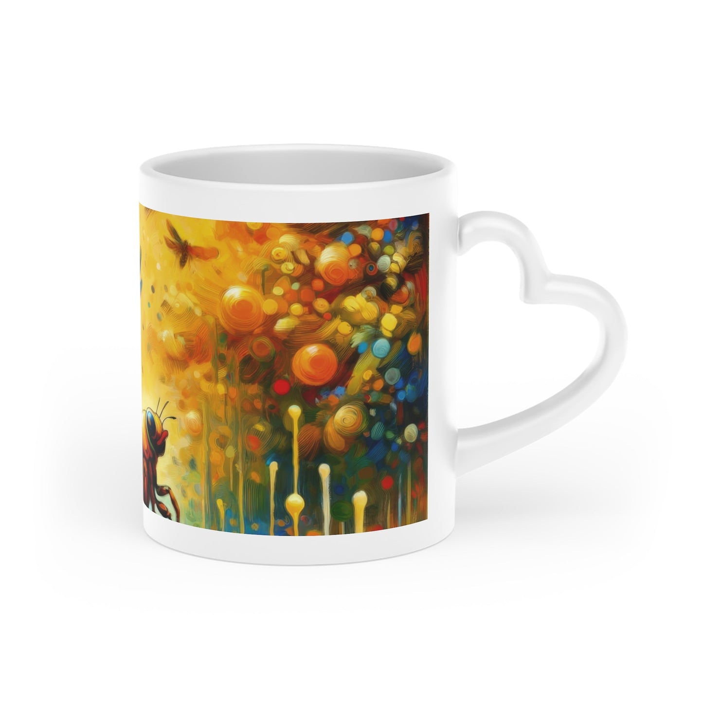 Seasonal Cicada Vibrance Heart-Shaped Mug - ATUH.ART