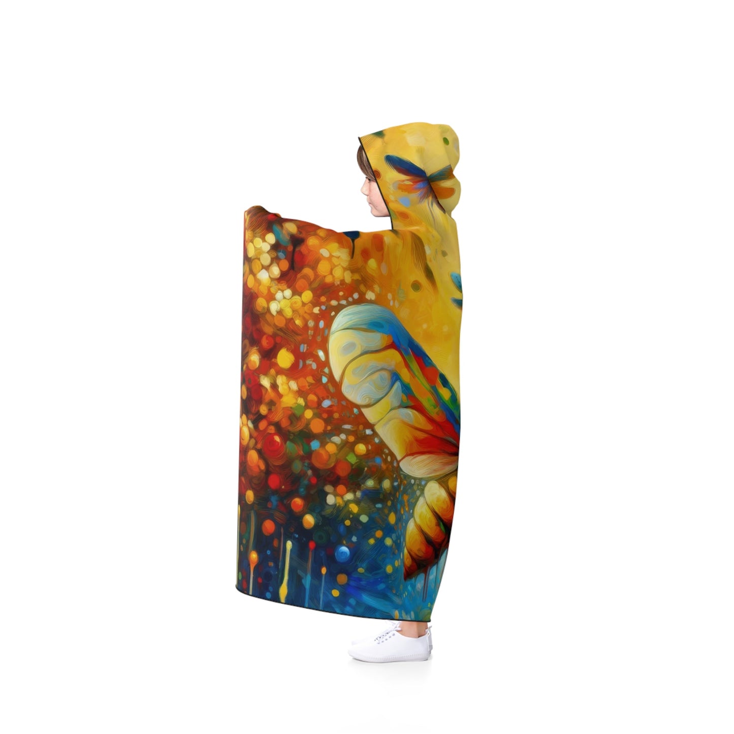 Seasonal Cicada Vibrance Hooded Blanket - ATUH.ART