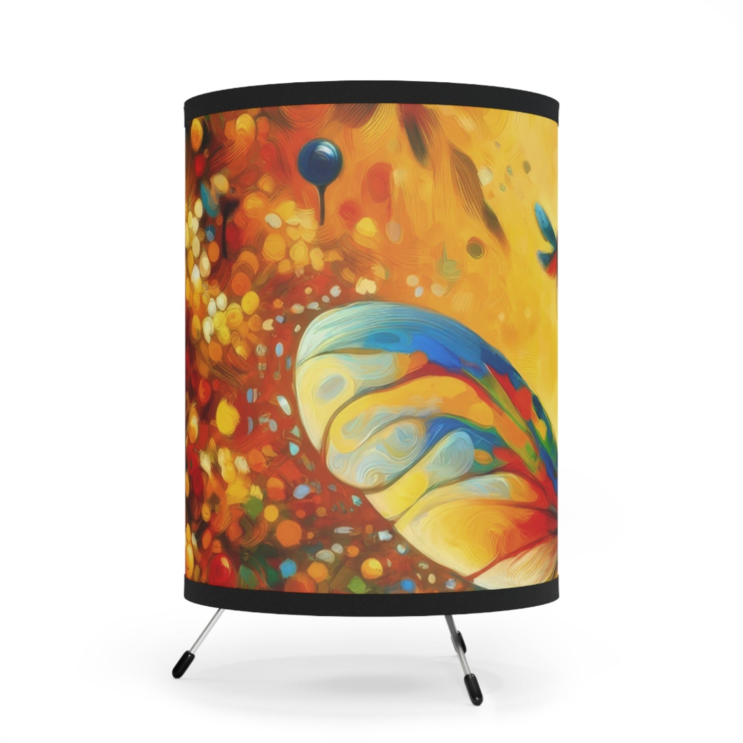 Seasonal Cicada Vibrance Tripod Lamp with High-Res Printed Shade, US\CA plug - ATUH.ART