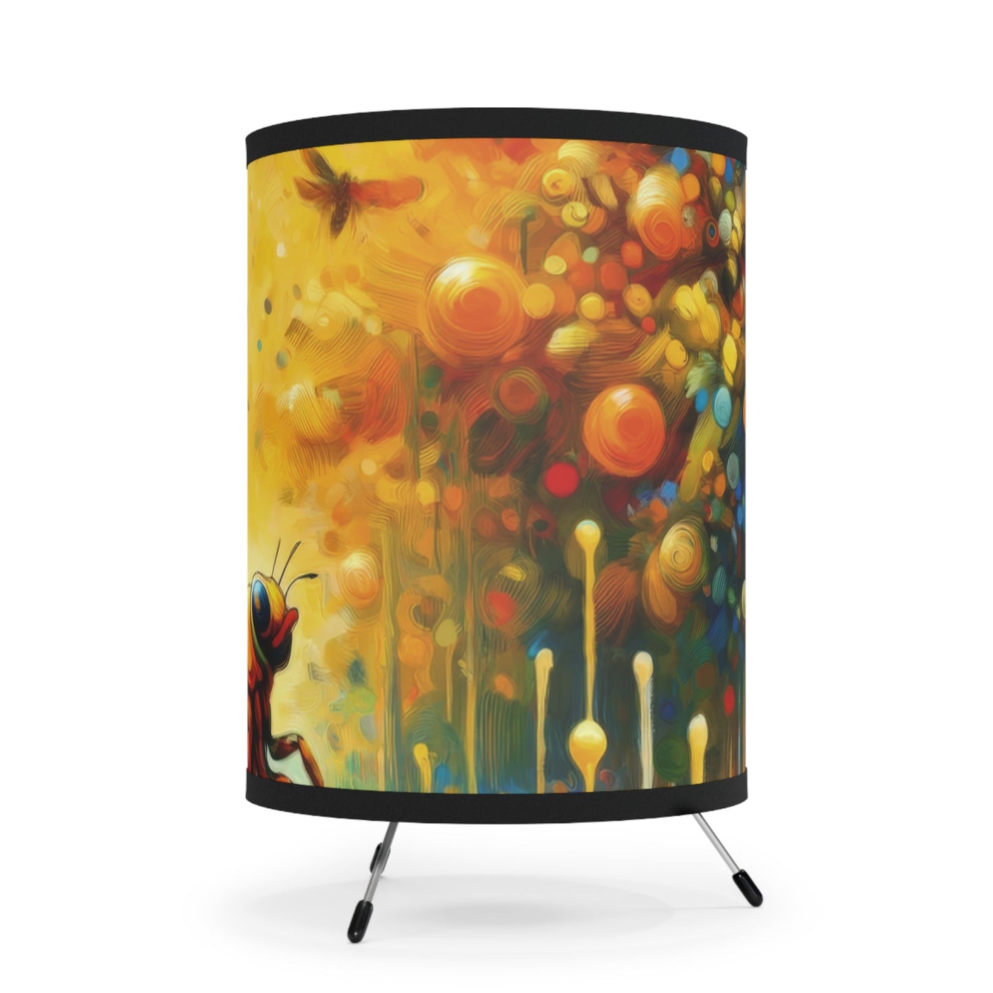 Seasonal Cicada Vibrance Tripod Lamp with High-Res Printed Shade, US\CA plug - ATUH.ART