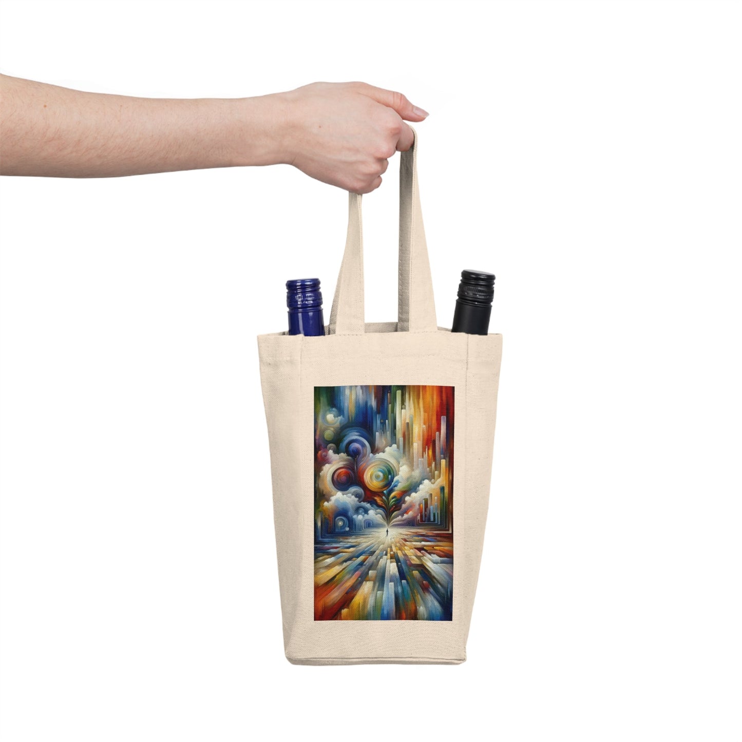Sensory Thought Awakening Double Wine Tote Bag - ATUH.ART