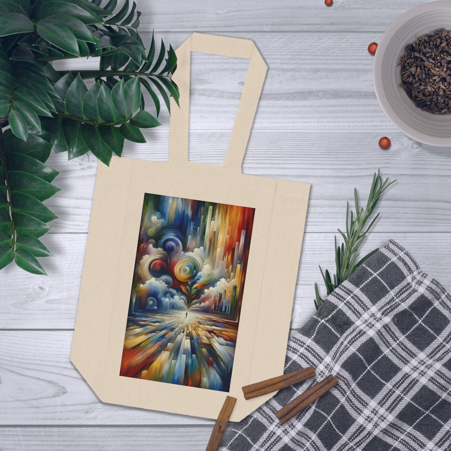 Sensory Thought Awakening Double Wine Tote Bag - ATUH.ART