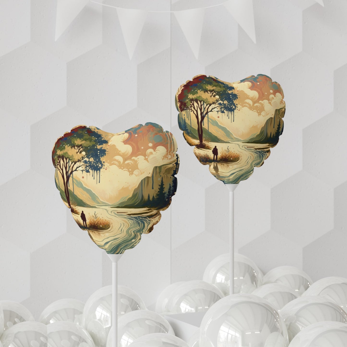 Serene Stream Sojourn Balloon (Round and Heart-shaped), 11" - ATUH.ART
