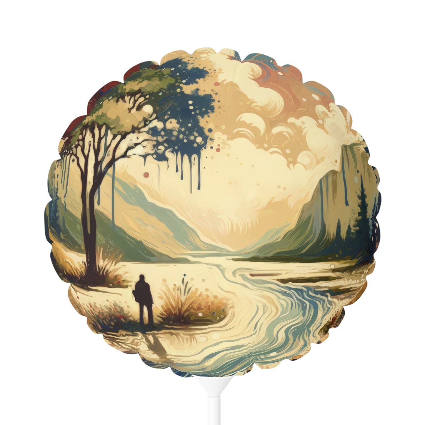 Serene Stream Sojourn Balloon (Round and Heart-shaped), 11" - ATUH.ART
