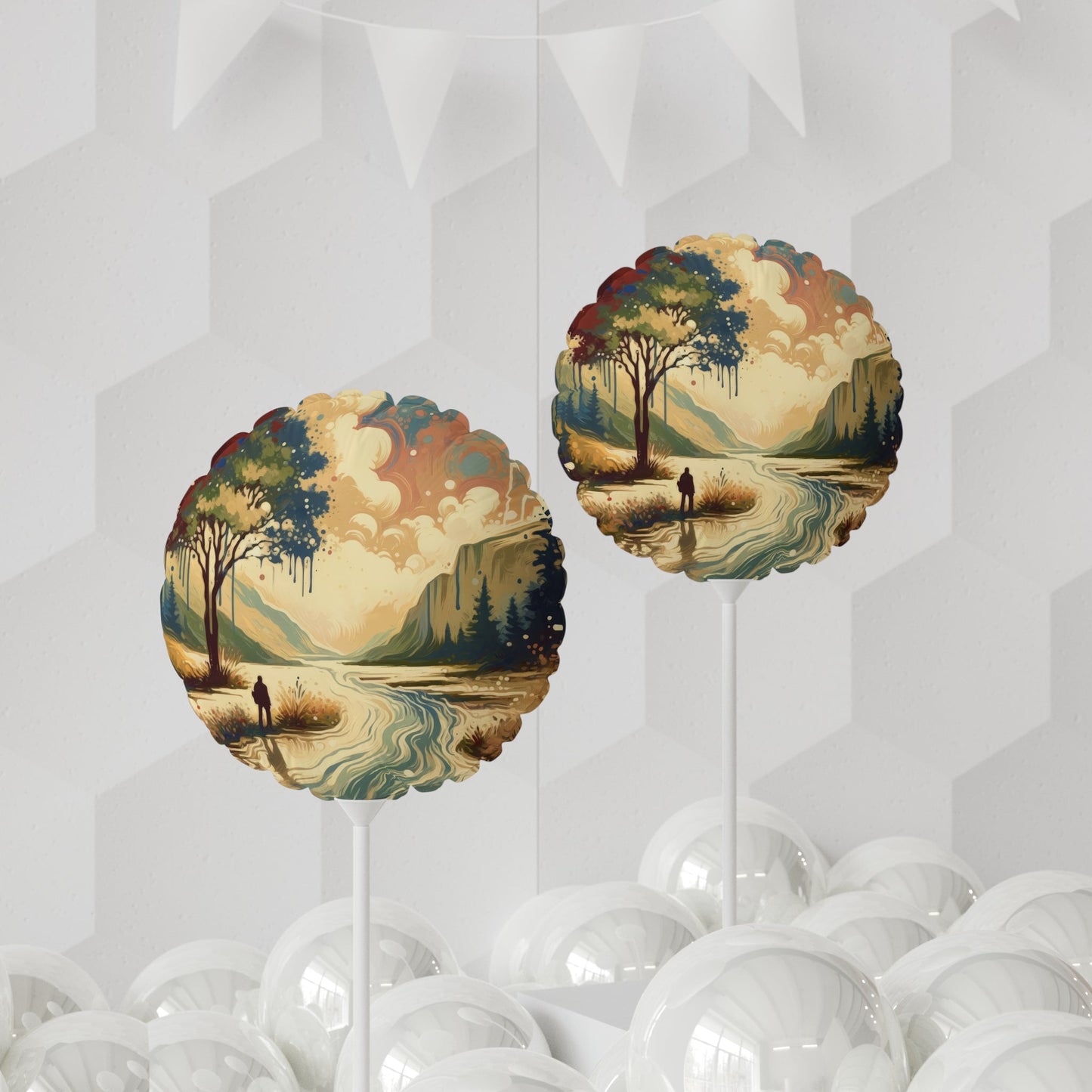 Serene Stream Sojourn Balloon (Round and Heart-shaped), 11" - ATUH.ART