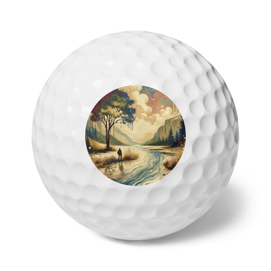 Serene Stream Sojourn Golf Balls, 6pcs - ATUH.ART