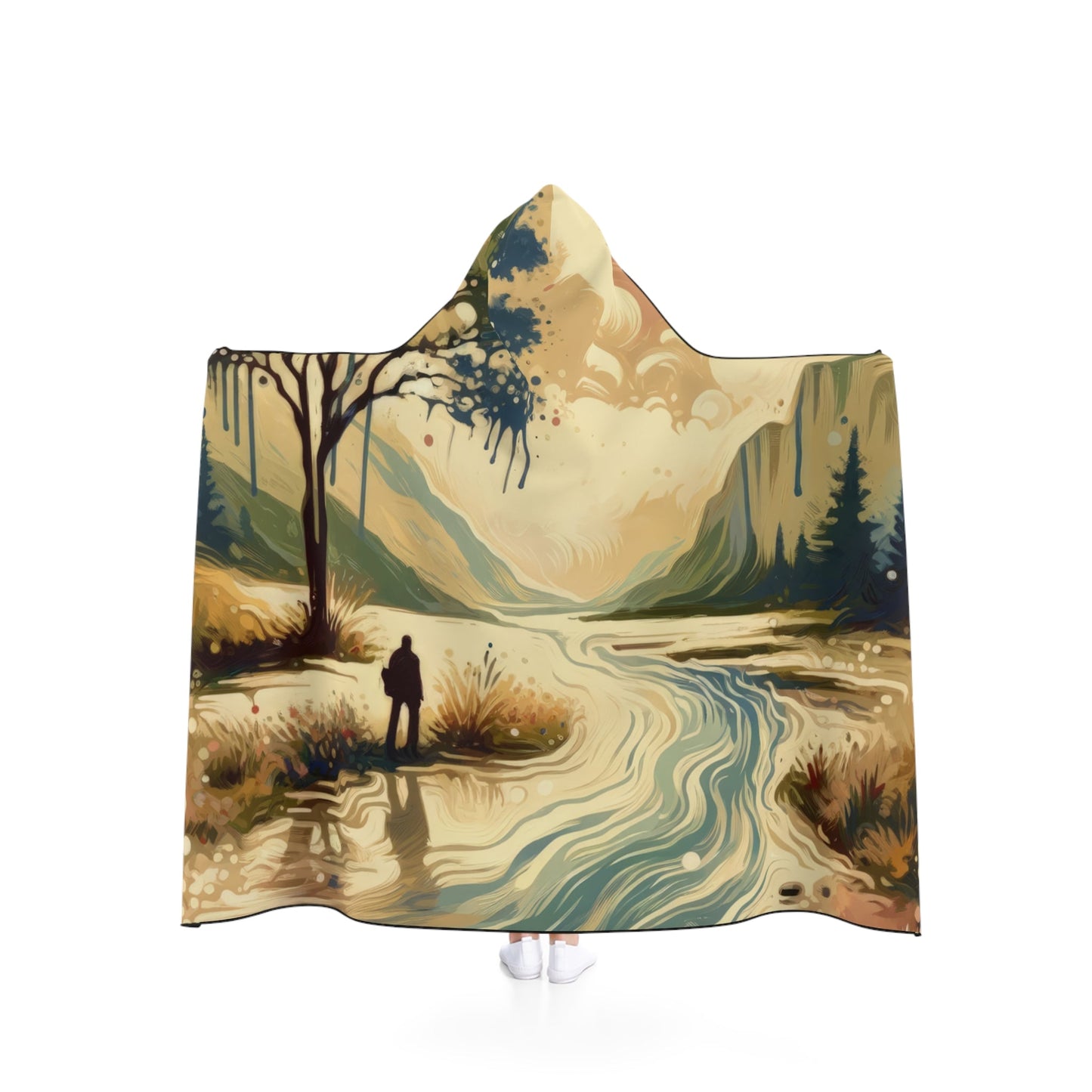 Serene Stream Sojourn Hooded Blanket - ATUH.ART
