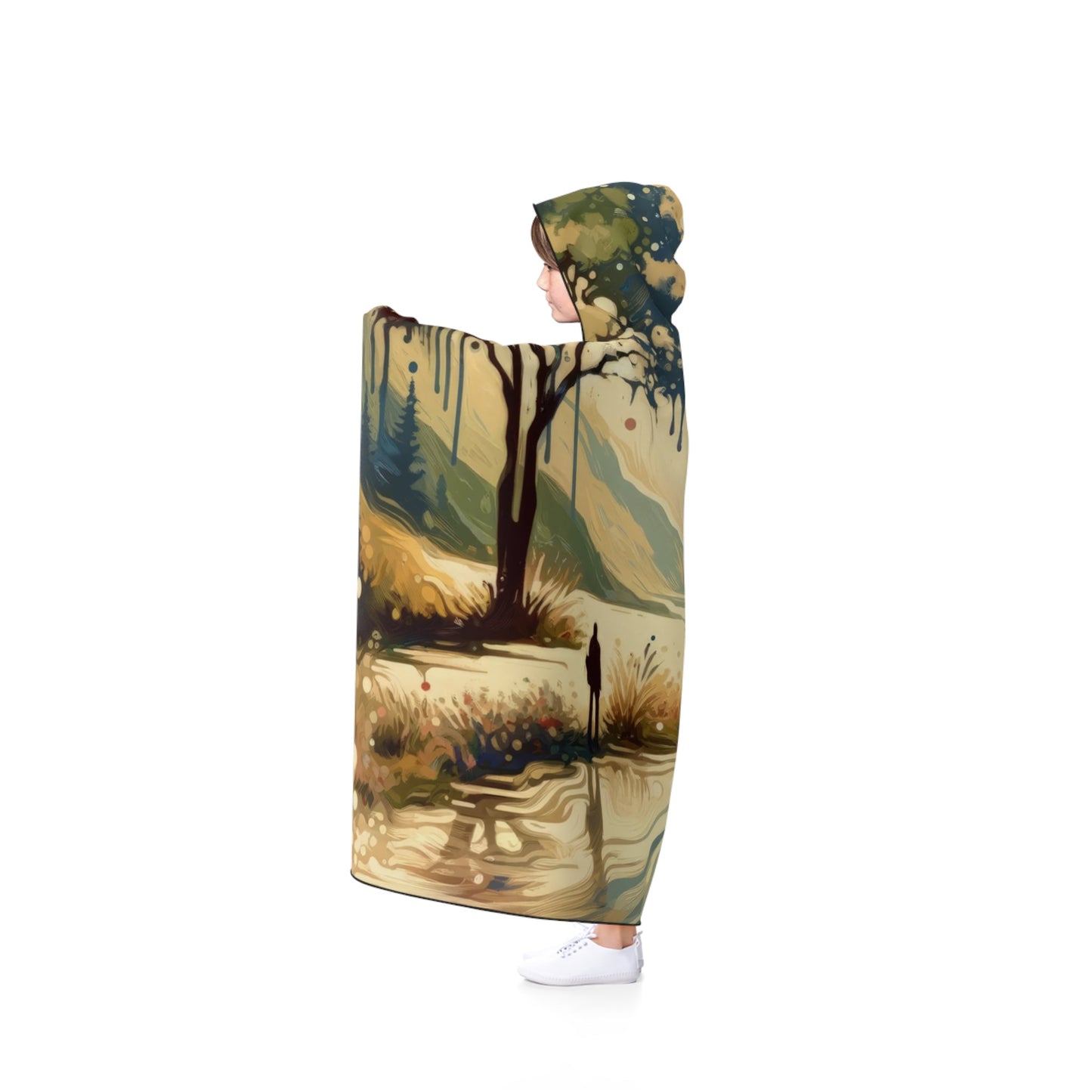 Serene Stream Sojourn Hooded Blanket - ATUH.ART