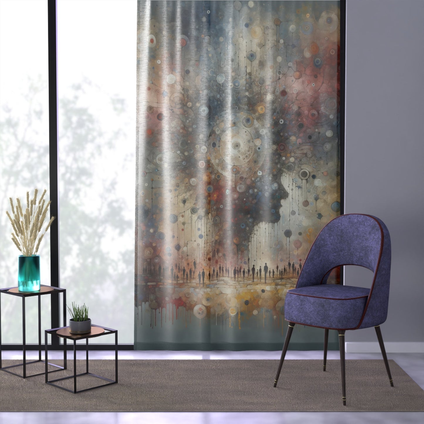 Shared Existence Solace Window Curtain - ATUH.ART