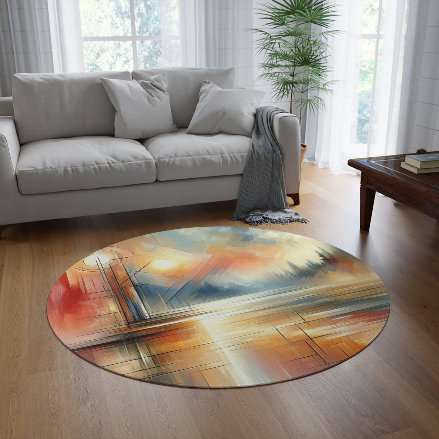 Simplicity Symphony Harmony Round Rug - ATUH.ART