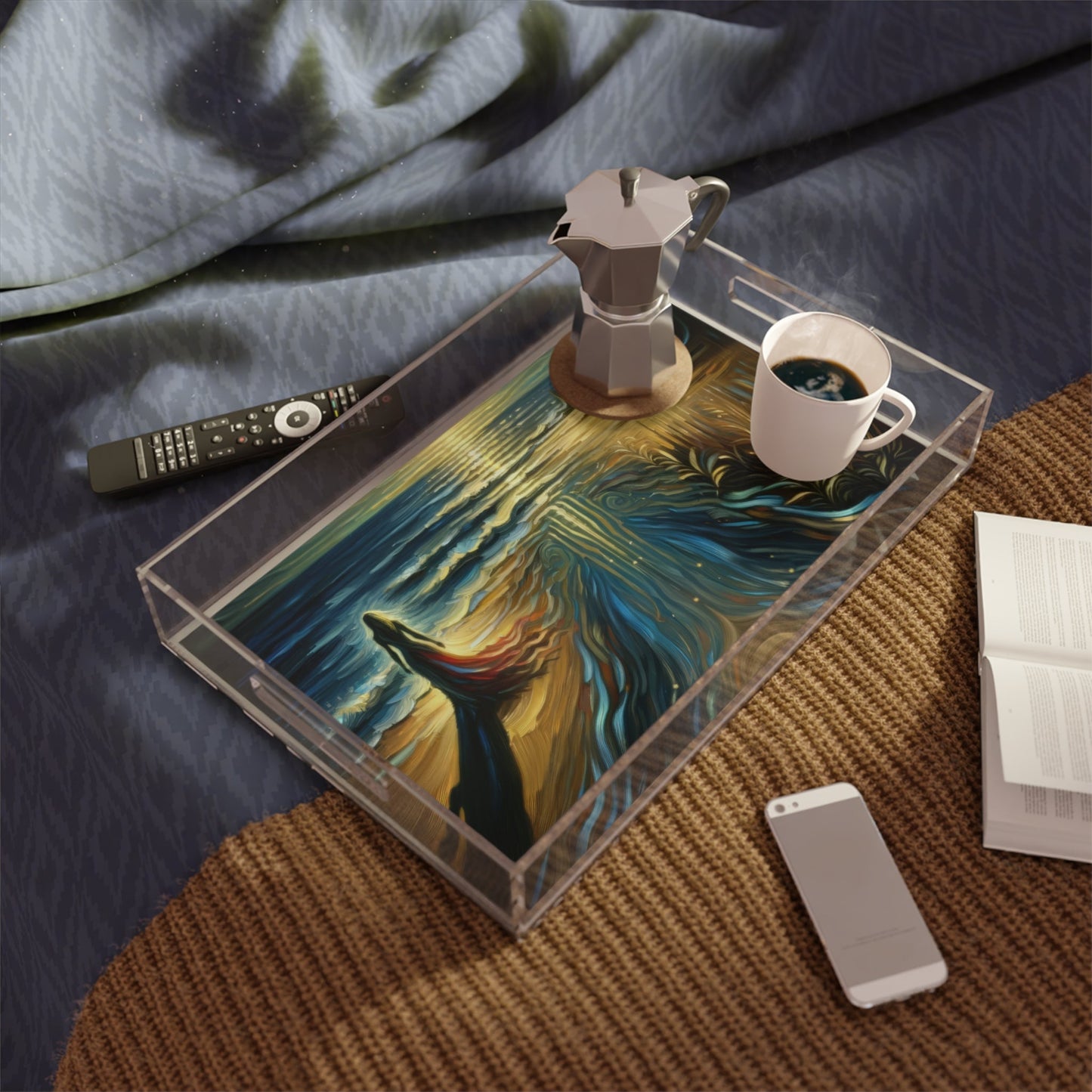 Solitary Evening Departure Acrylic Serving Tray - ATUH.ART