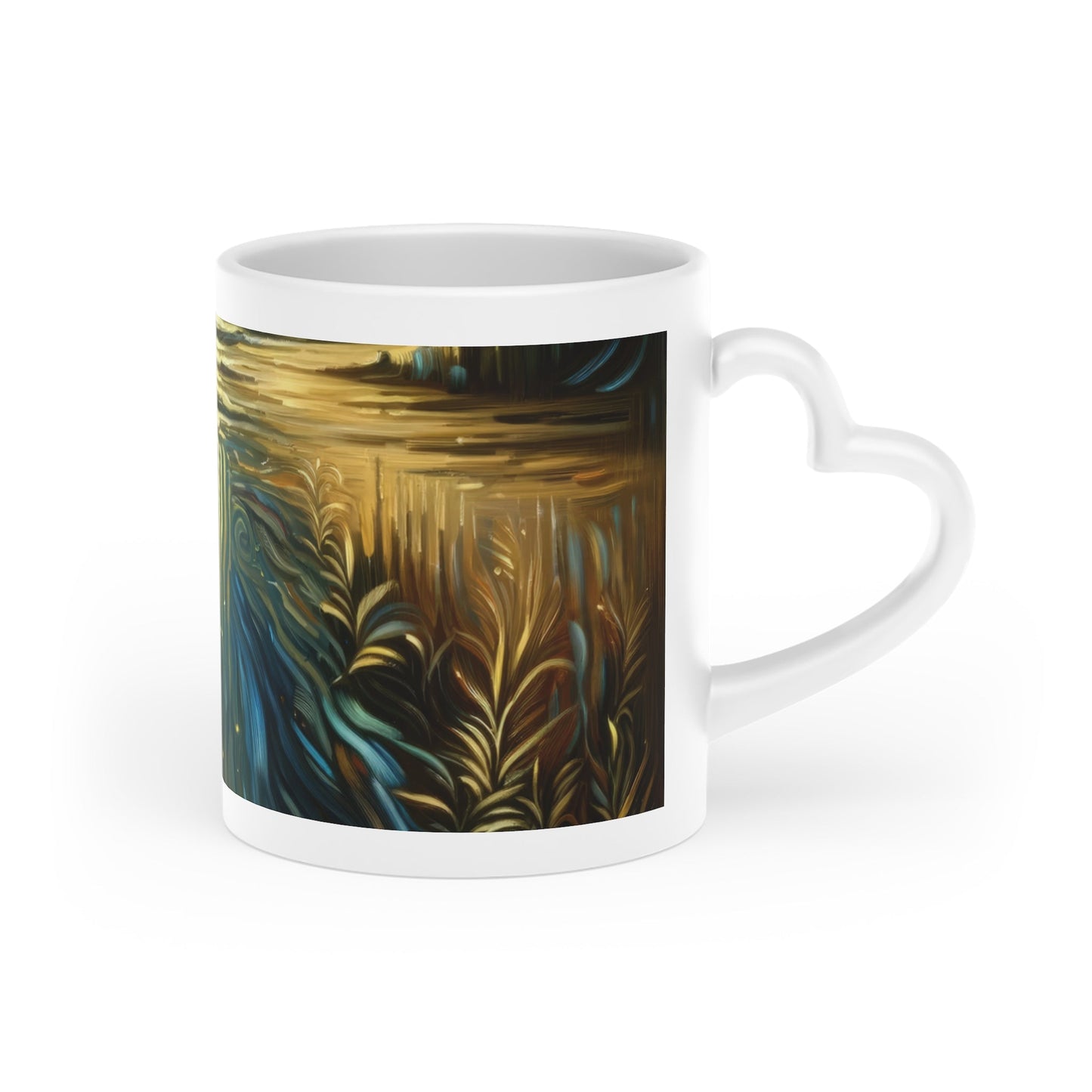 Solitary Evening Departure Heart-Shaped Mug - ATUH.ART