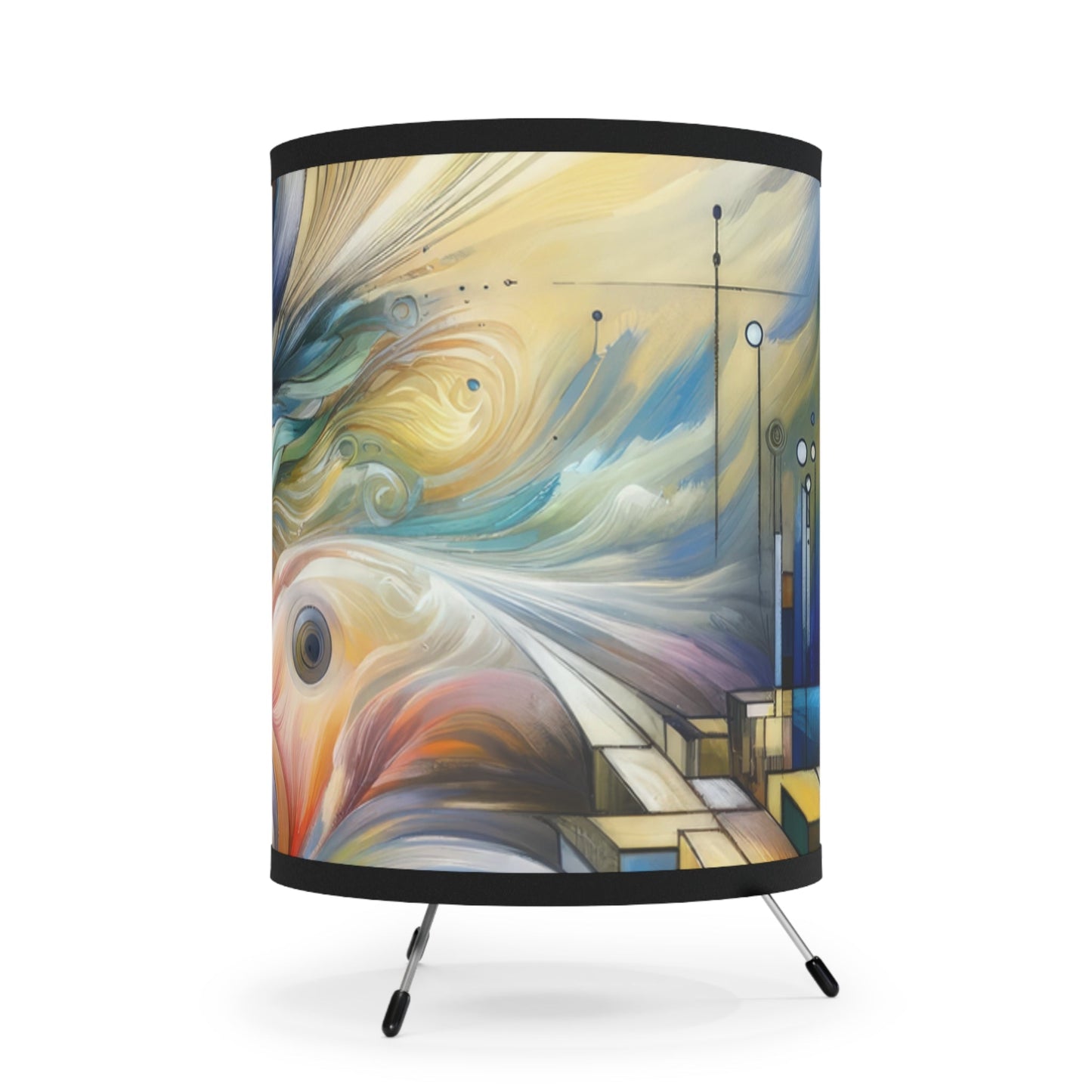 Sovereign Integral Journey Tripod Lamp with High-Res Printed Shade, US\CA plug - ATUH.ART