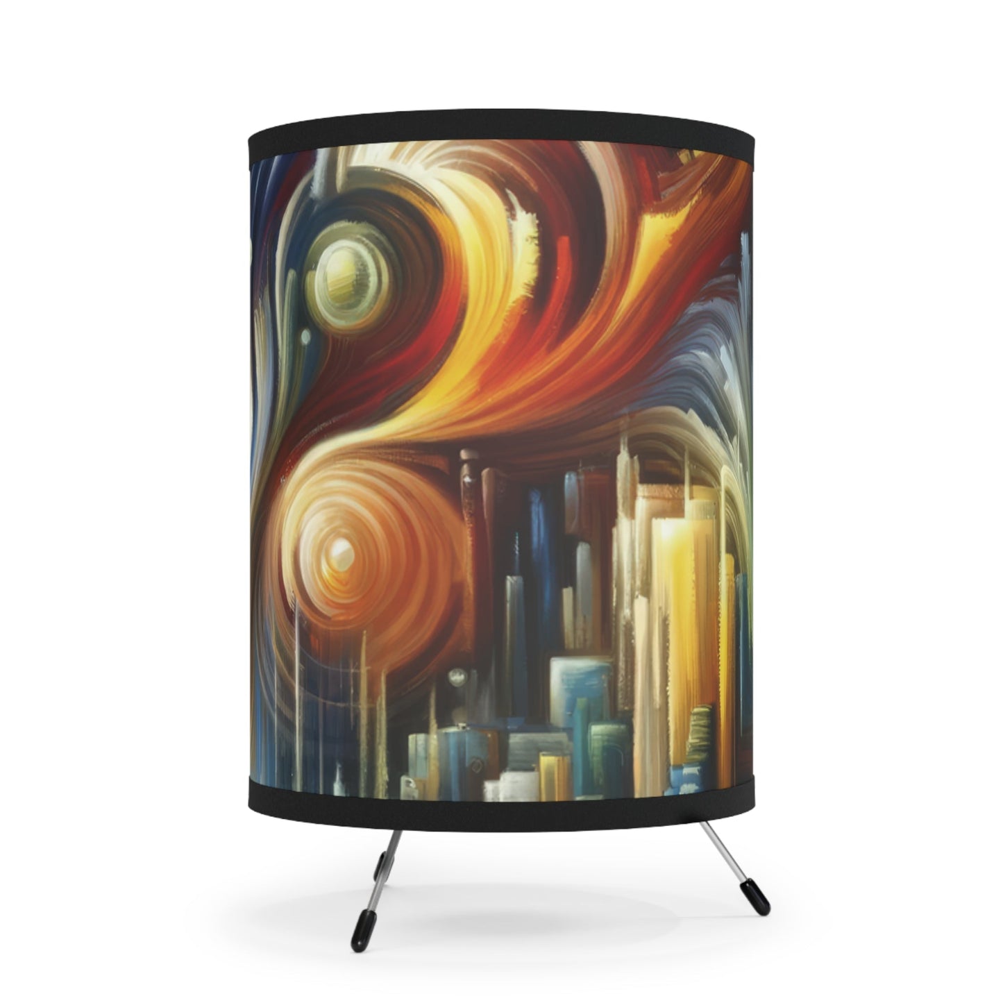 Sovereign Integral Transformation Tripod Lamp with High-Res Printed Shade, US\CA plug - ATUH.ART