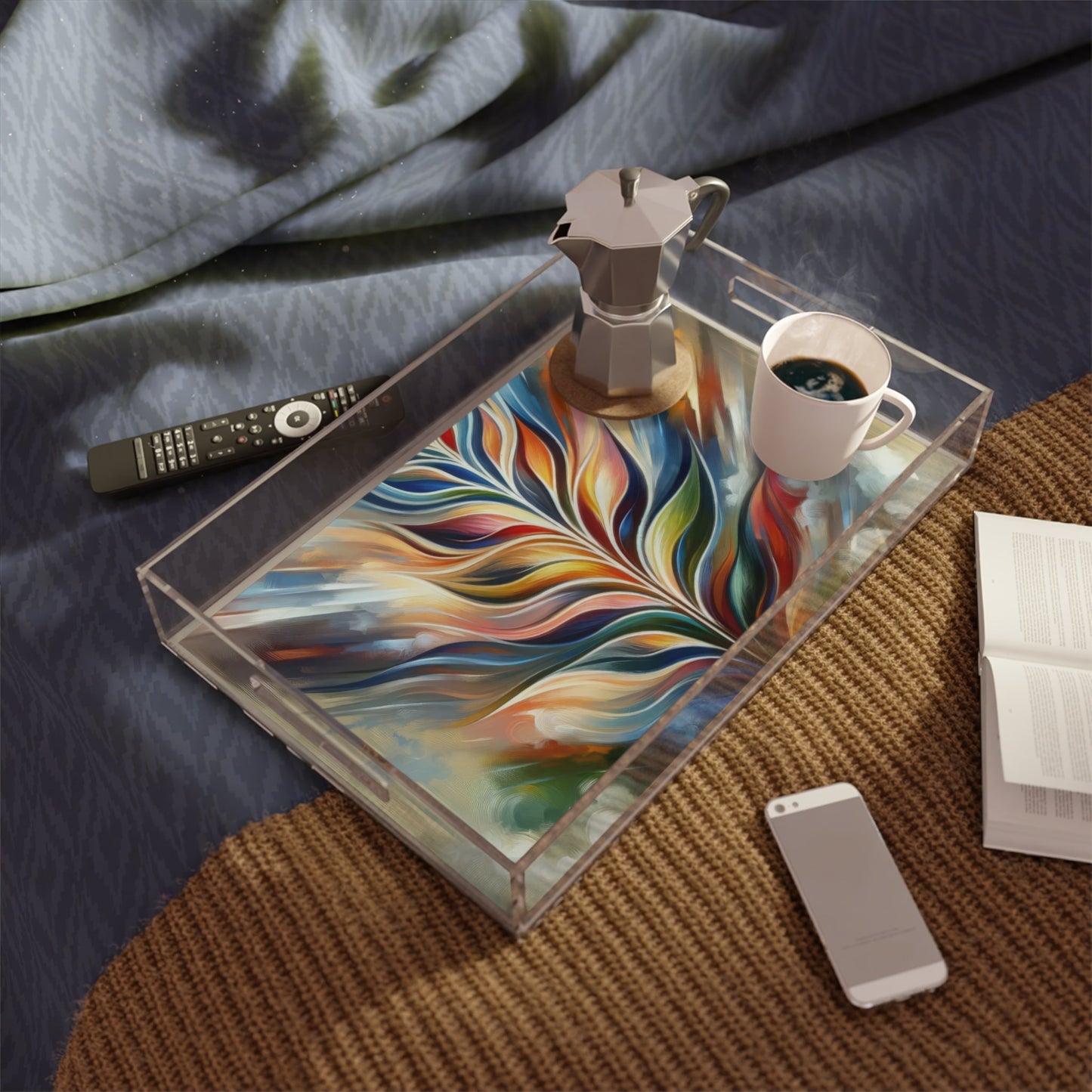 Sovereign Radiance Cultivation Acrylic Serving Tray - ATUH.ART