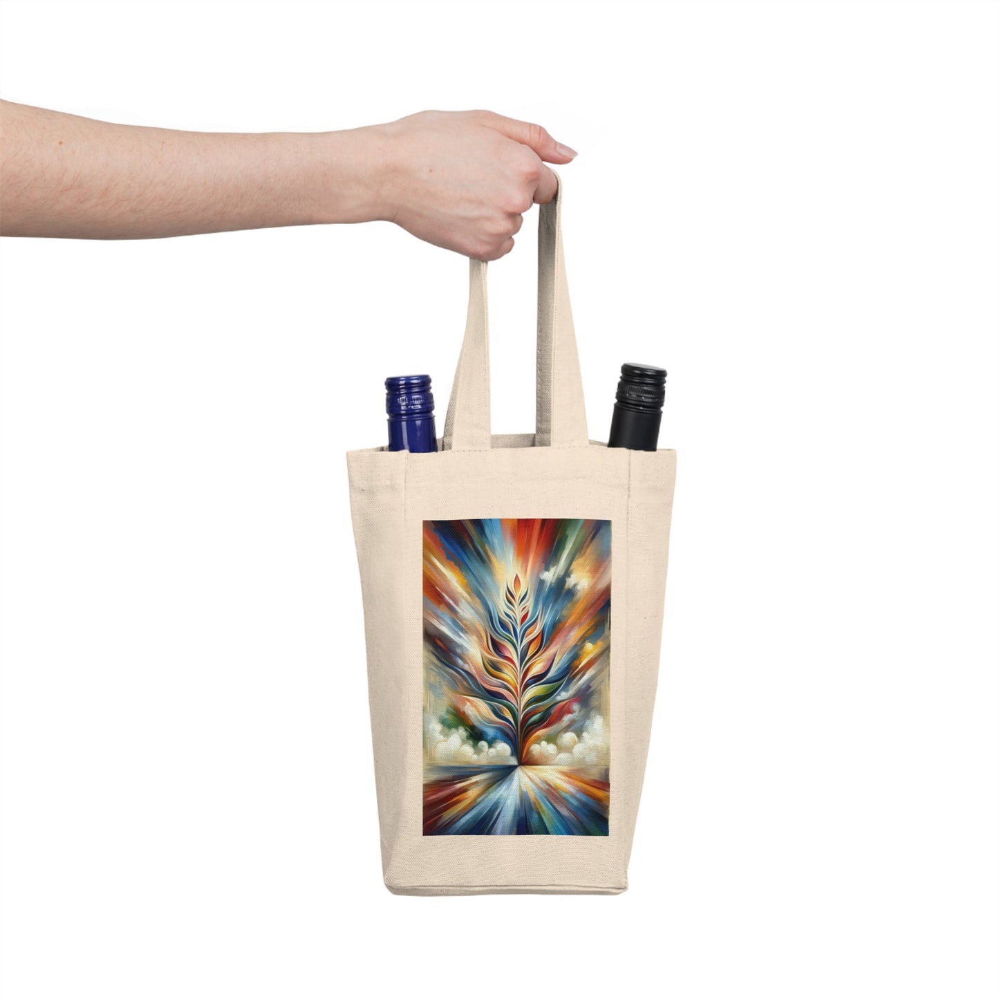 Sovereign Radiance Cultivation Double Wine Tote Bag - ATUH.ART