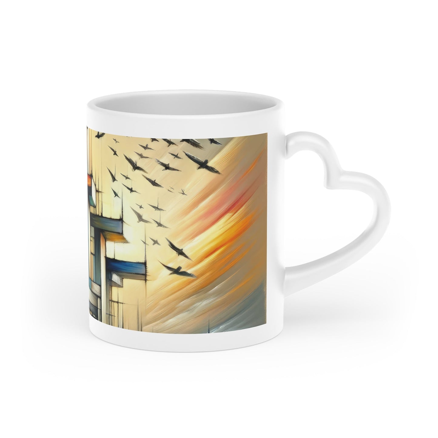 Sovereign Reflective Scaffolding Heart-Shaped Mug - ATUH.ART