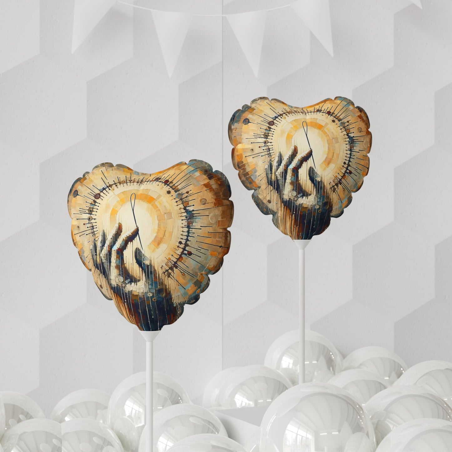 Sovereign Reflective Tachism Balloon (Round and Heart-shaped), 11" - ATUH.ART