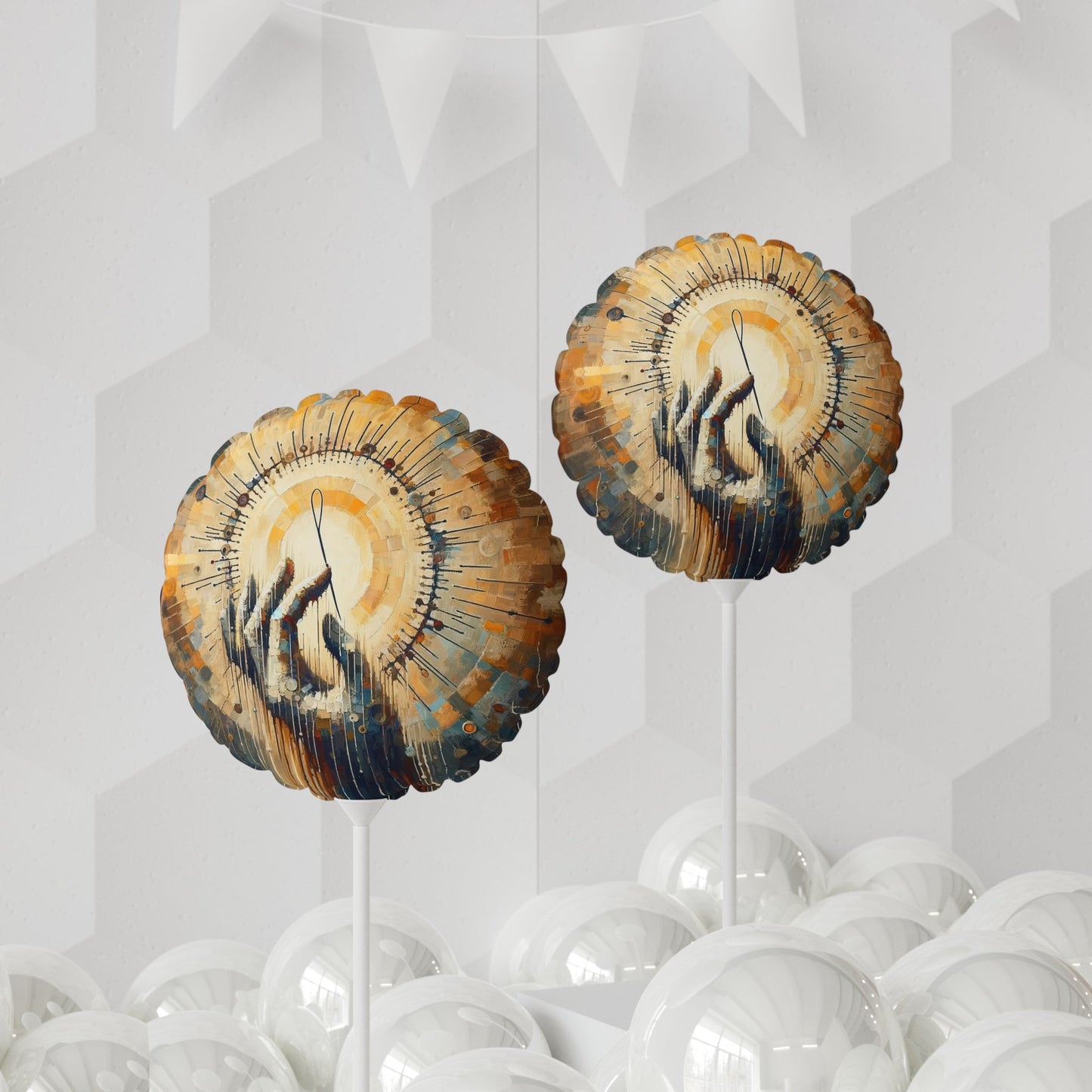 Sovereign Reflective Tachism Balloon (Round and Heart-shaped), 11" - ATUH.ART