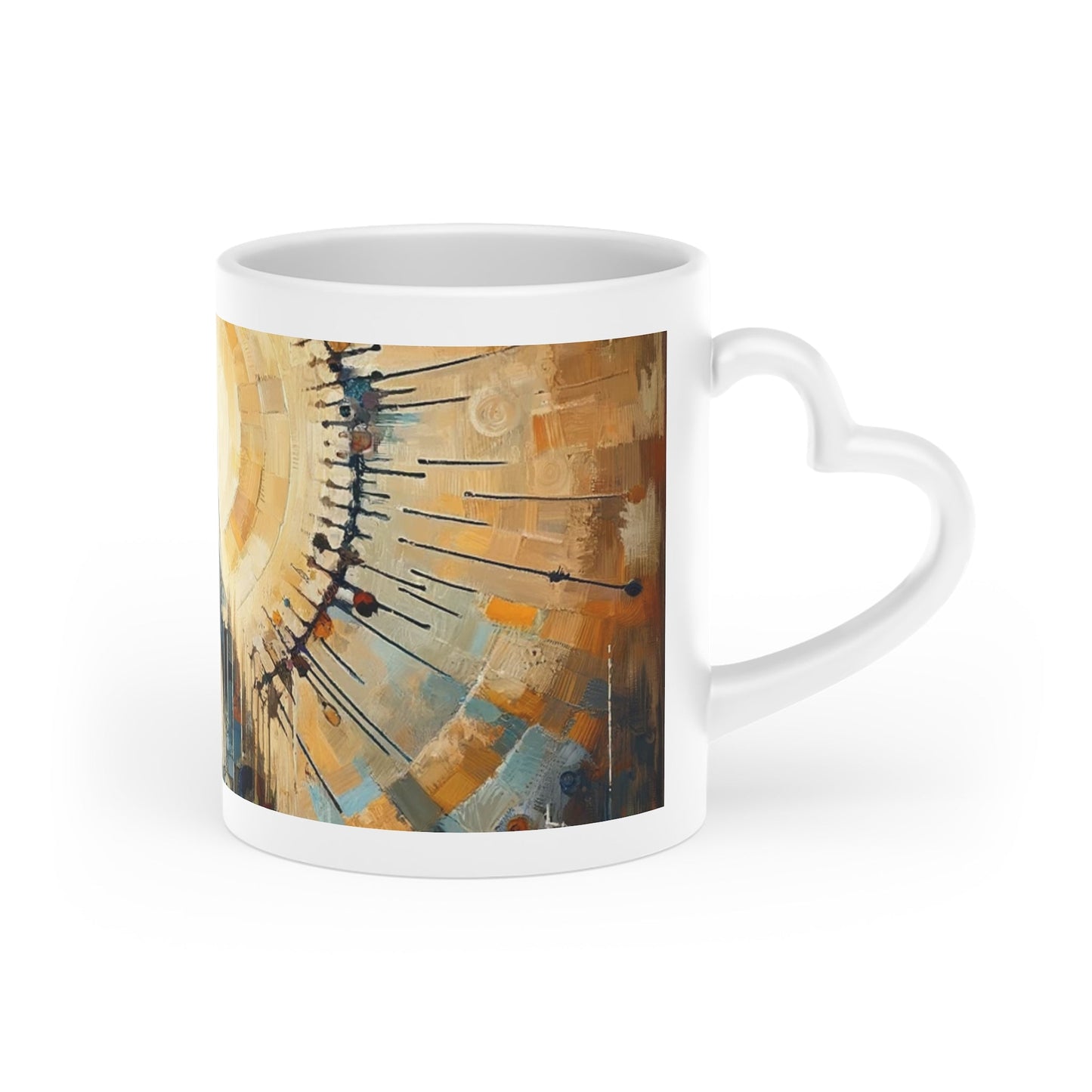 Sovereign Reflective Tachism Heart-Shaped Mug - ATUH.ART