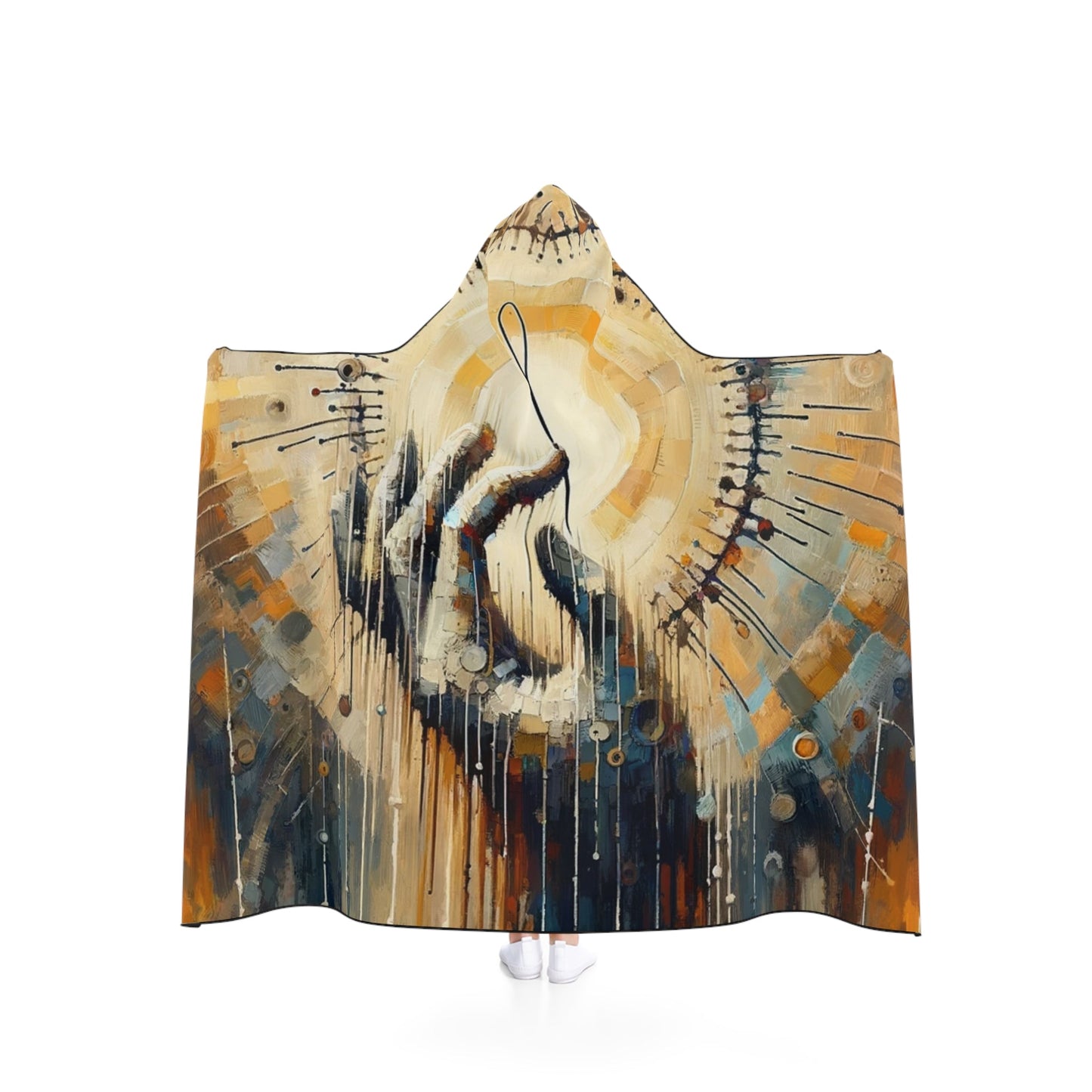 Sovereign Reflective Tachism Hooded Blanket - ATUH.ART