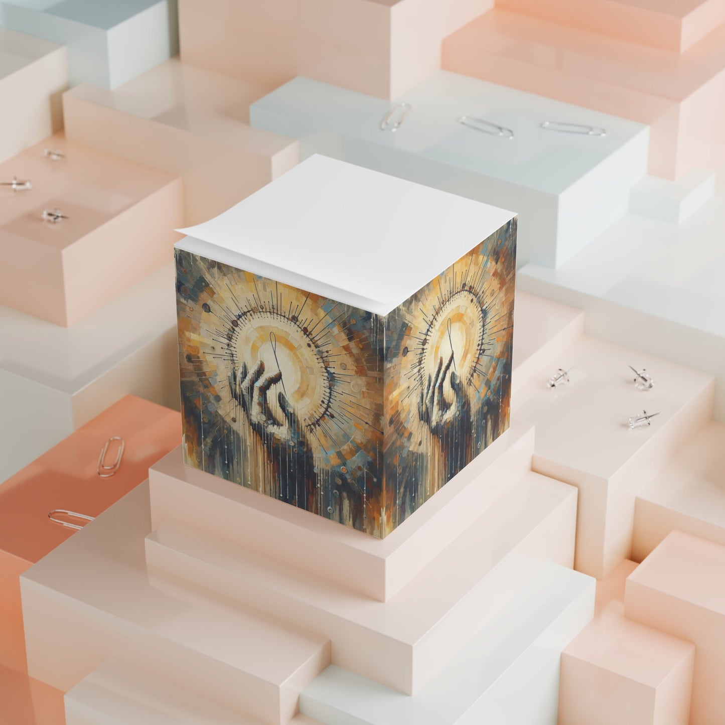 Sovereign Reflective Tachism Note Cube - ATUH.ART