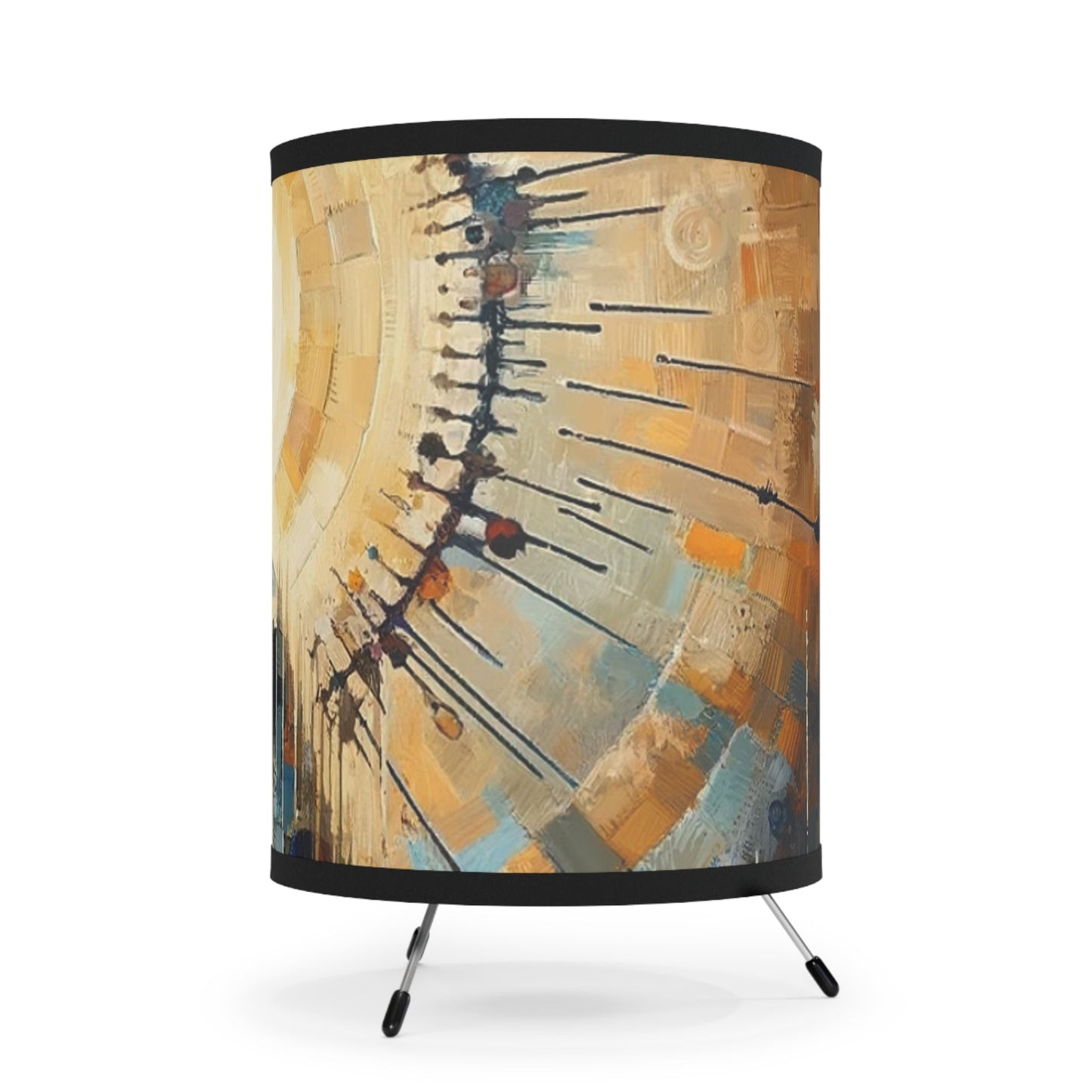 Sovereign Reflective Tachism Tripod Lamp with High-Res Printed Shade, US\CA plug - ATUH.ART