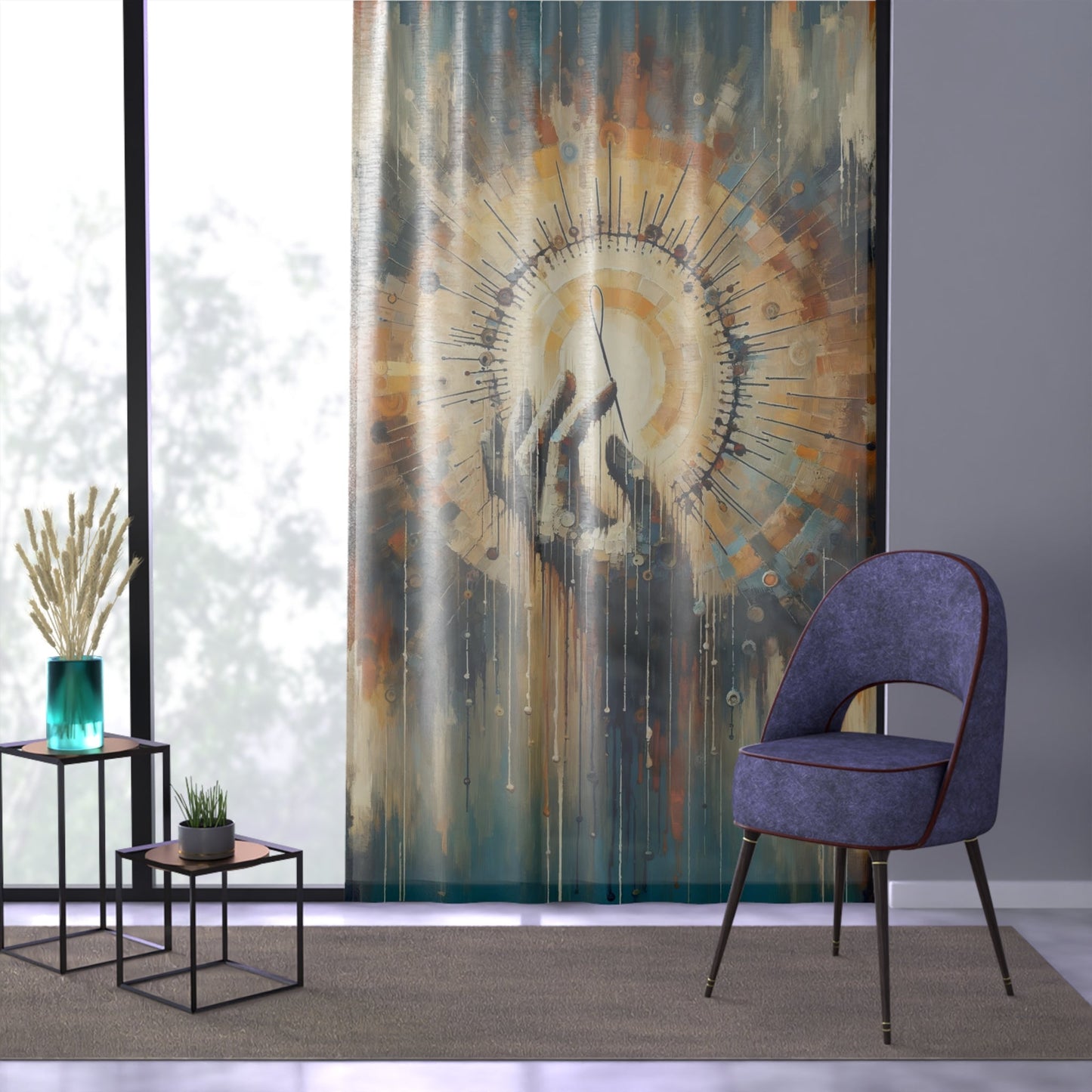 Sovereign Reflective Tachism Window Curtain - ATUH.ART