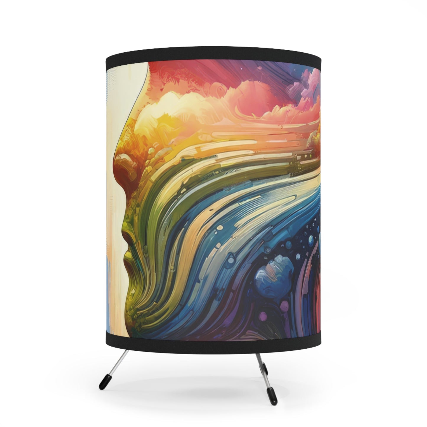 Sovereign Self Journey Tripod Lamp with High-Res Printed Shade, US\CA plug - ATUH.ART