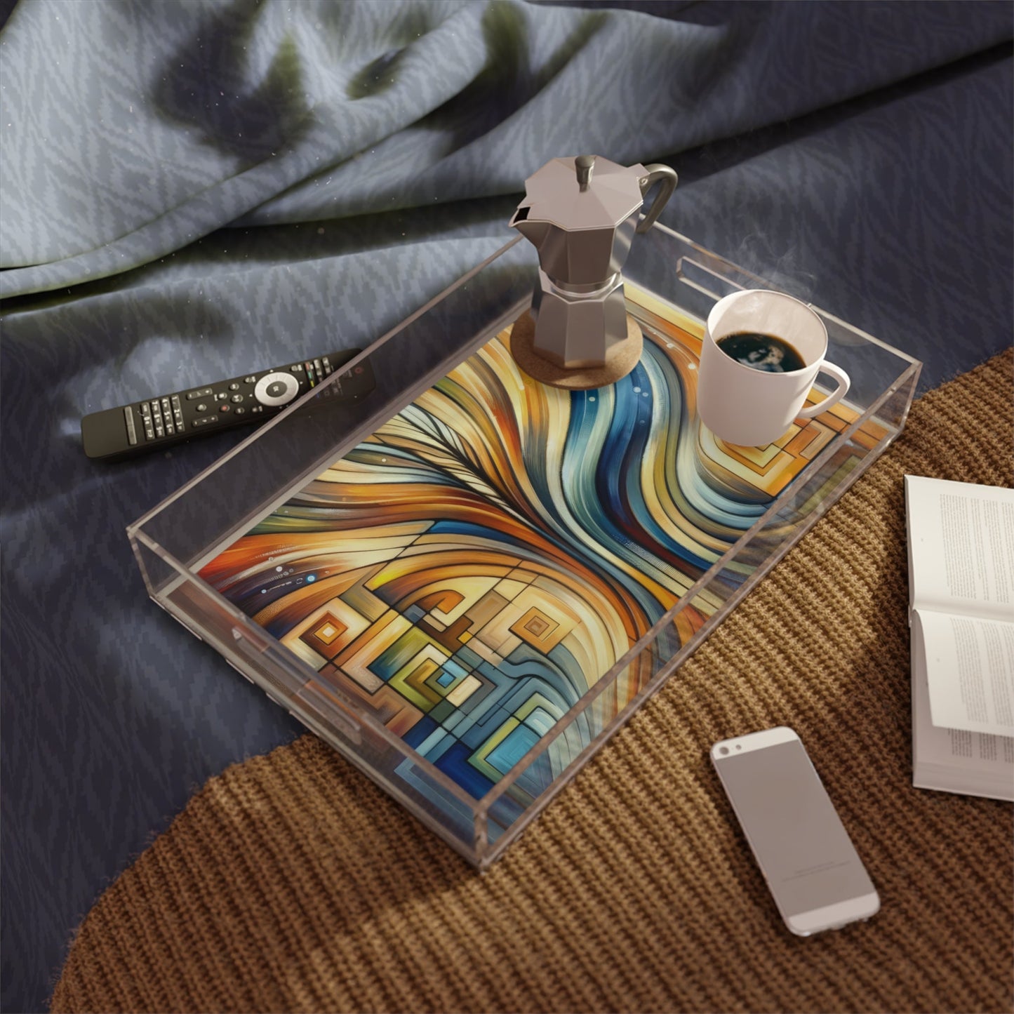 Spiritual Tachism Connection Acrylic Serving Tray - ATUH.ART