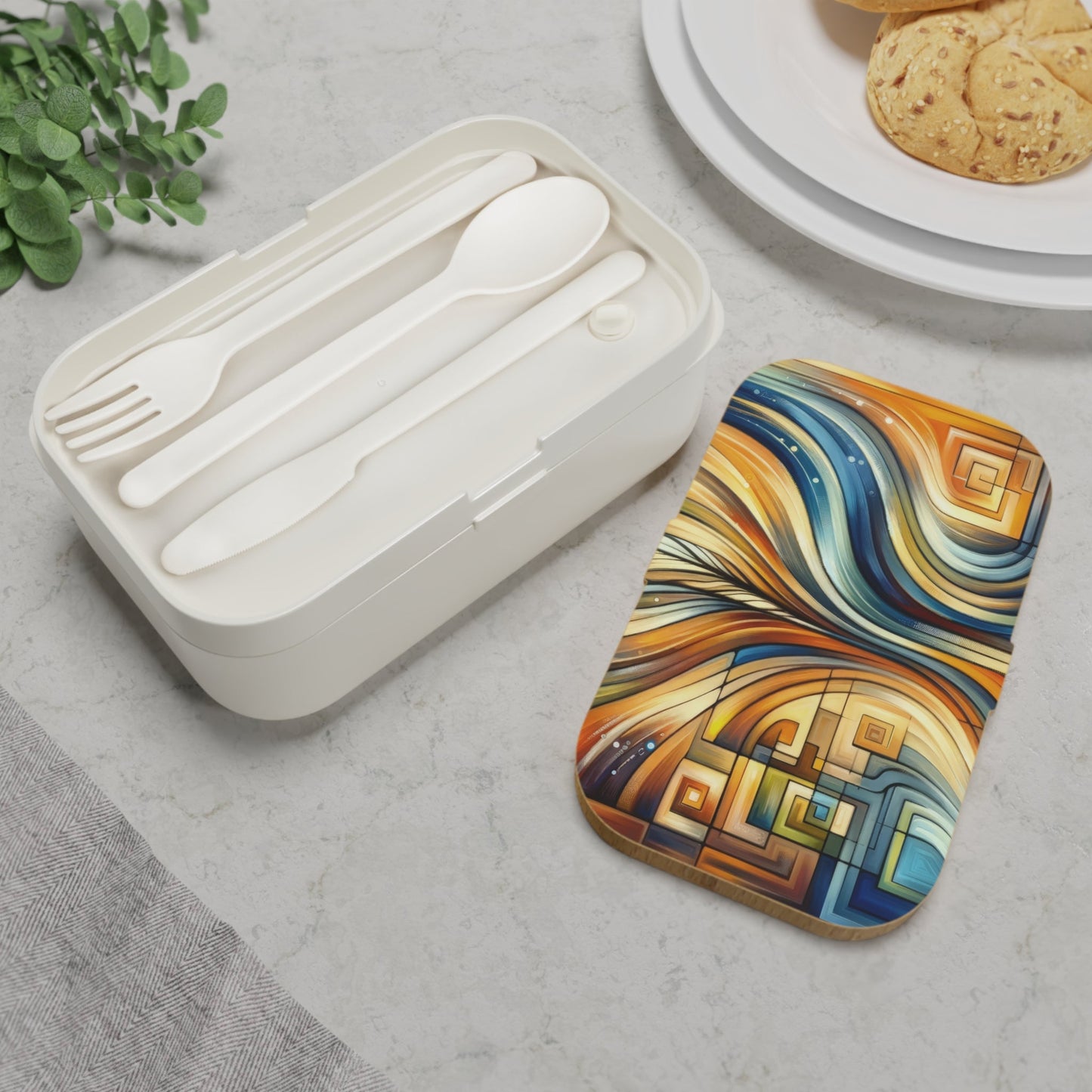 Spiritual Tachism Connection Bento Lunch Box - ATUH.ART