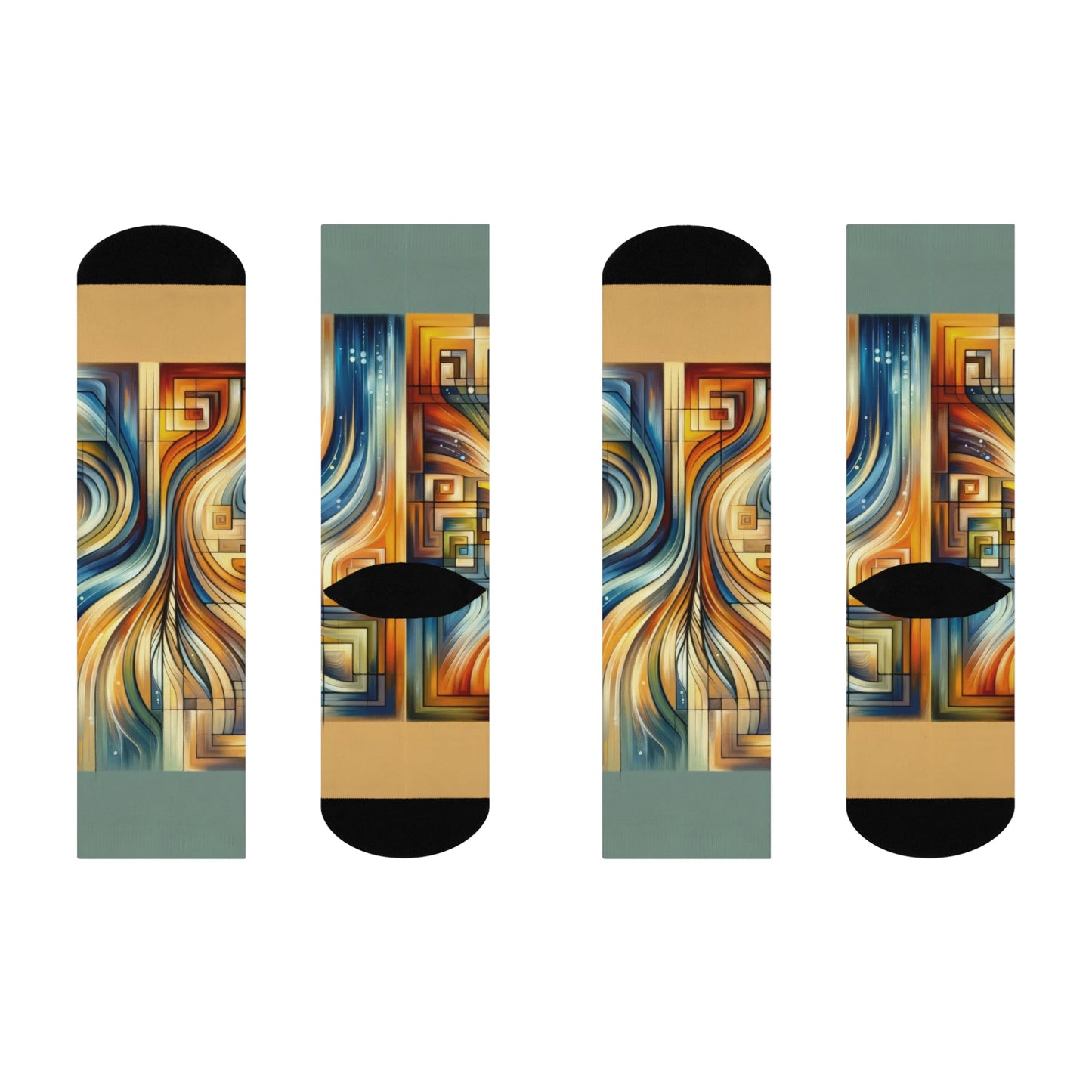 Spiritual Tachism Connection Cushioned Crew Socks - ATUH.ART