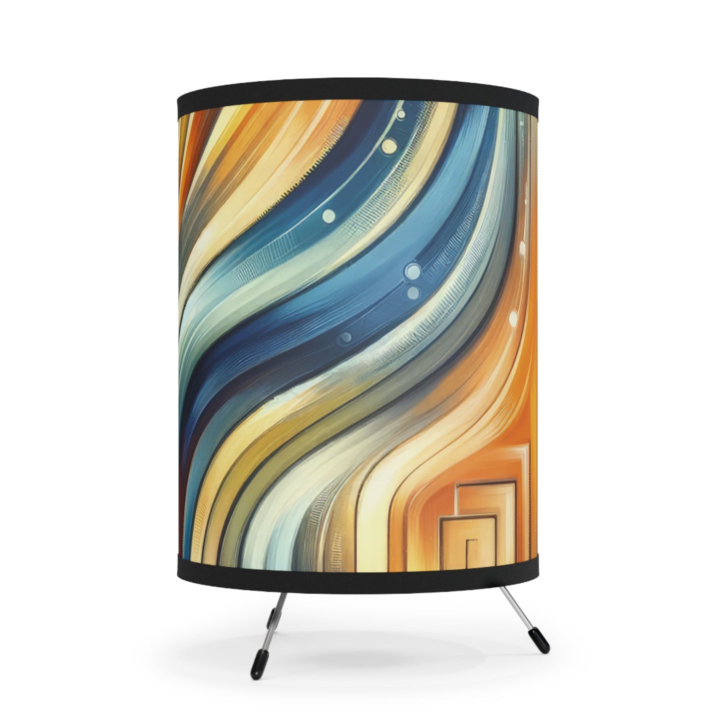 Spiritual Tachism Connection Tripod Lamp with High-Res Printed Shade, US\CA plug - ATUH.ART