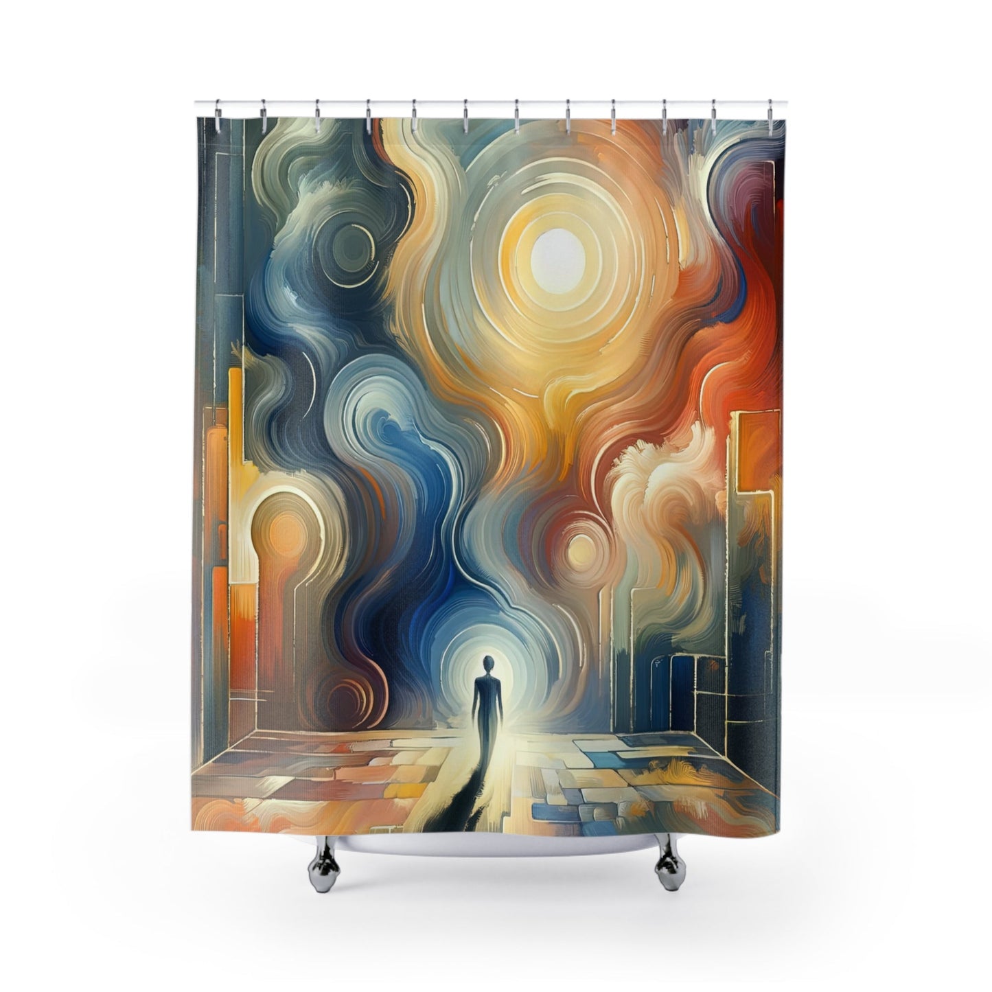 Spiritual Tranquil Sanctuary Shower Curtains - ATUH.ART
