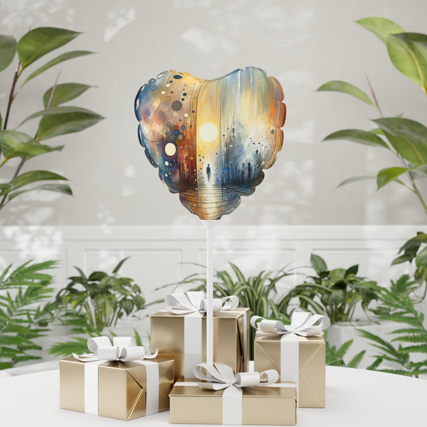 Stillness Transition Abstract Balloon (Round and Heart-shaped), 11" - ATUH.ART
