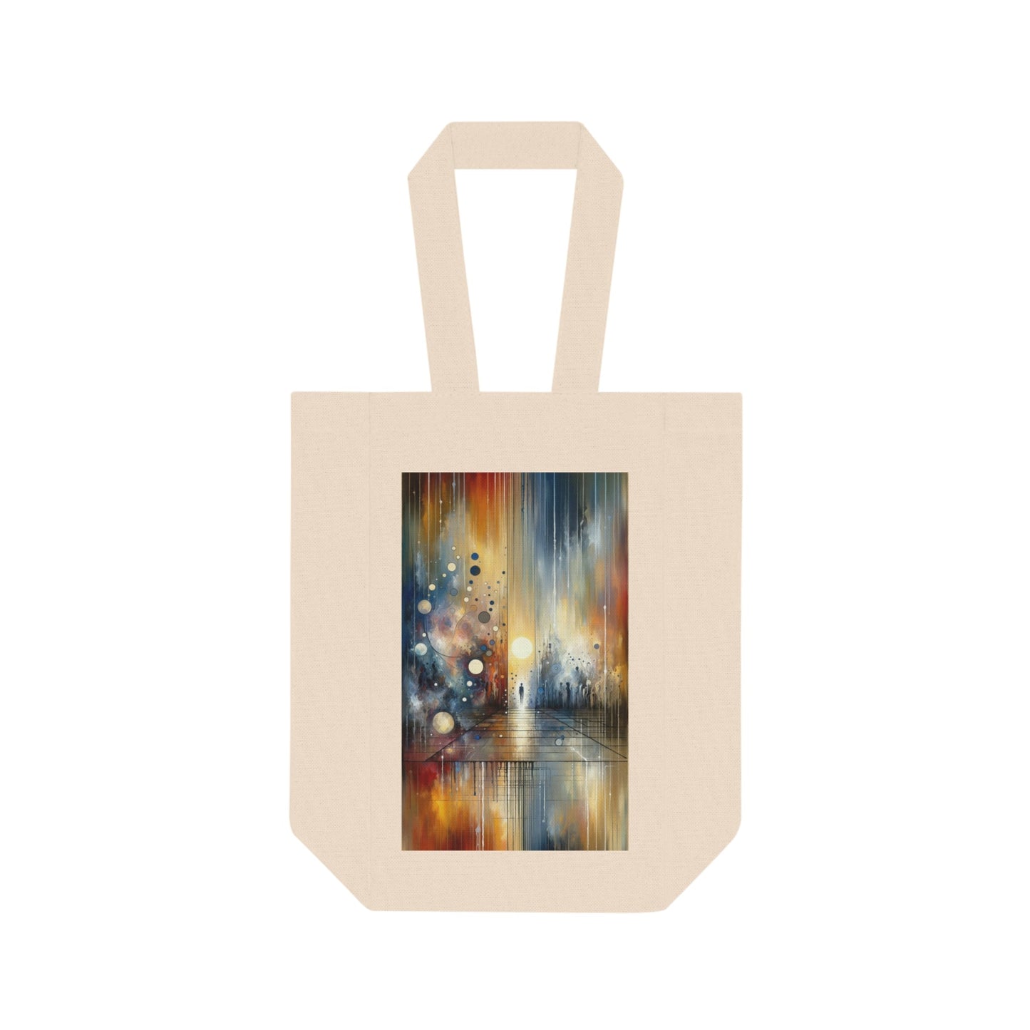 Stillness Transition Abstract Double Wine Tote Bag - ATUH.ART
