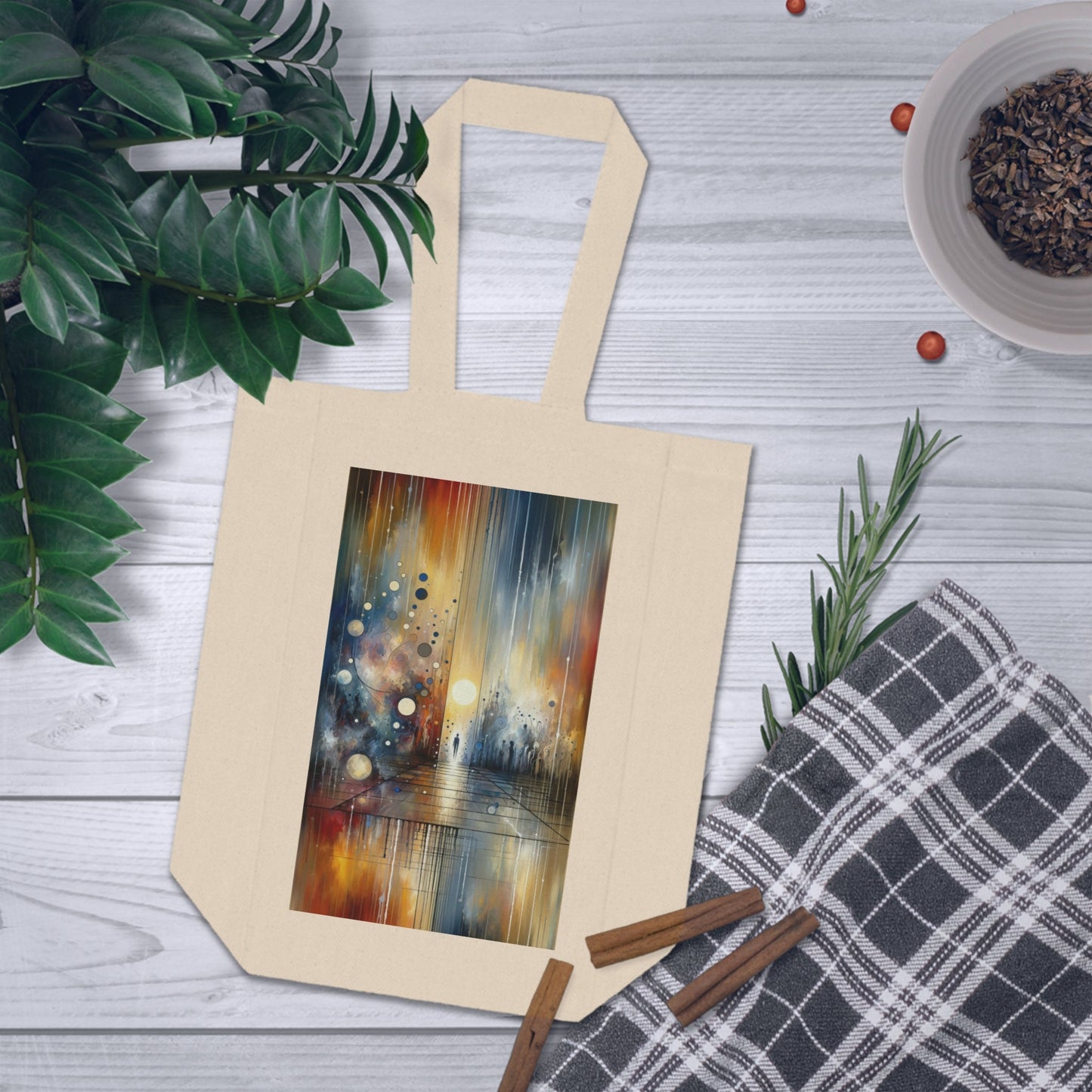 Stillness Transition Abstract Double Wine Tote Bag - ATUH.ART