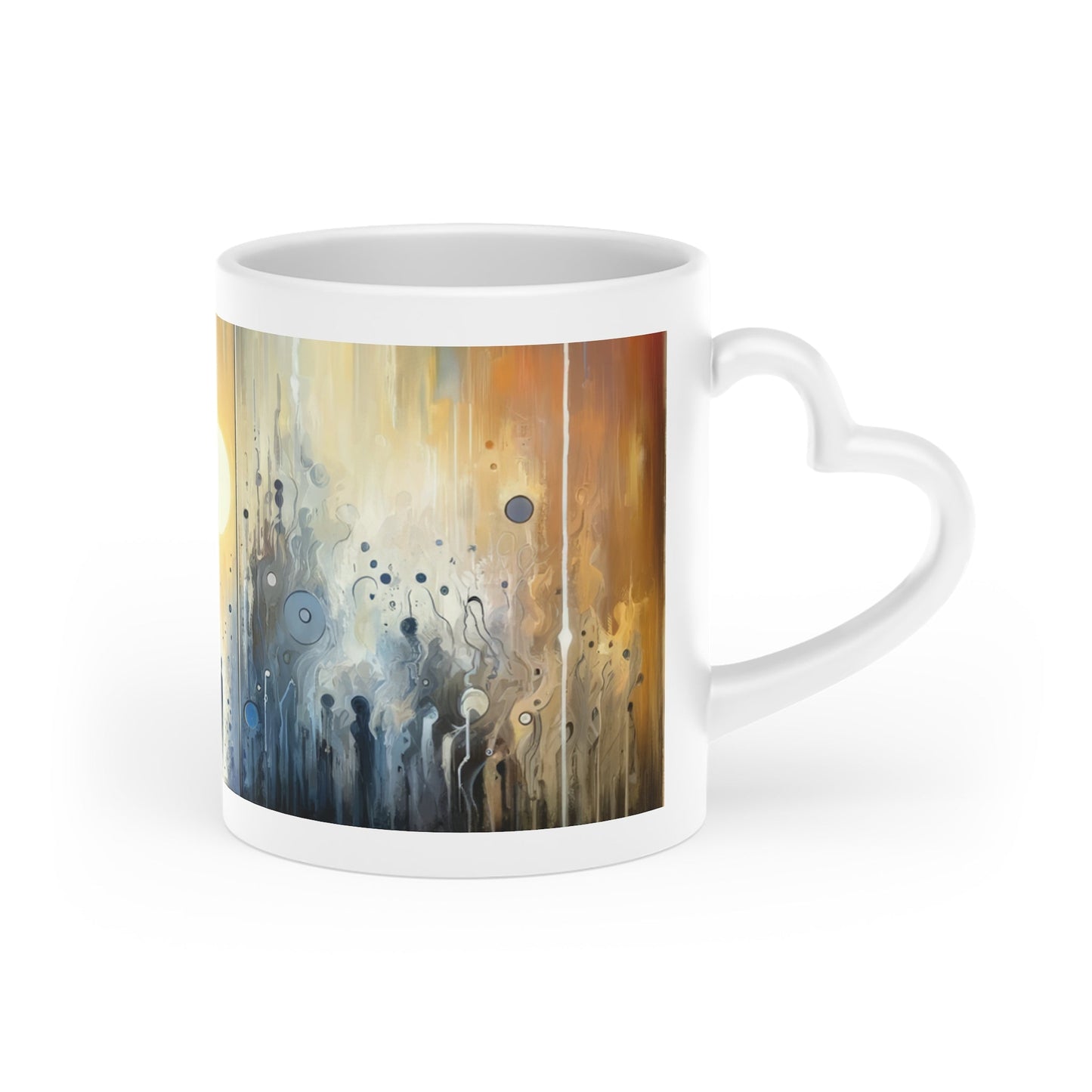 Stillness Transition Abstract Heart-Shaped Mug - ATUH.ART