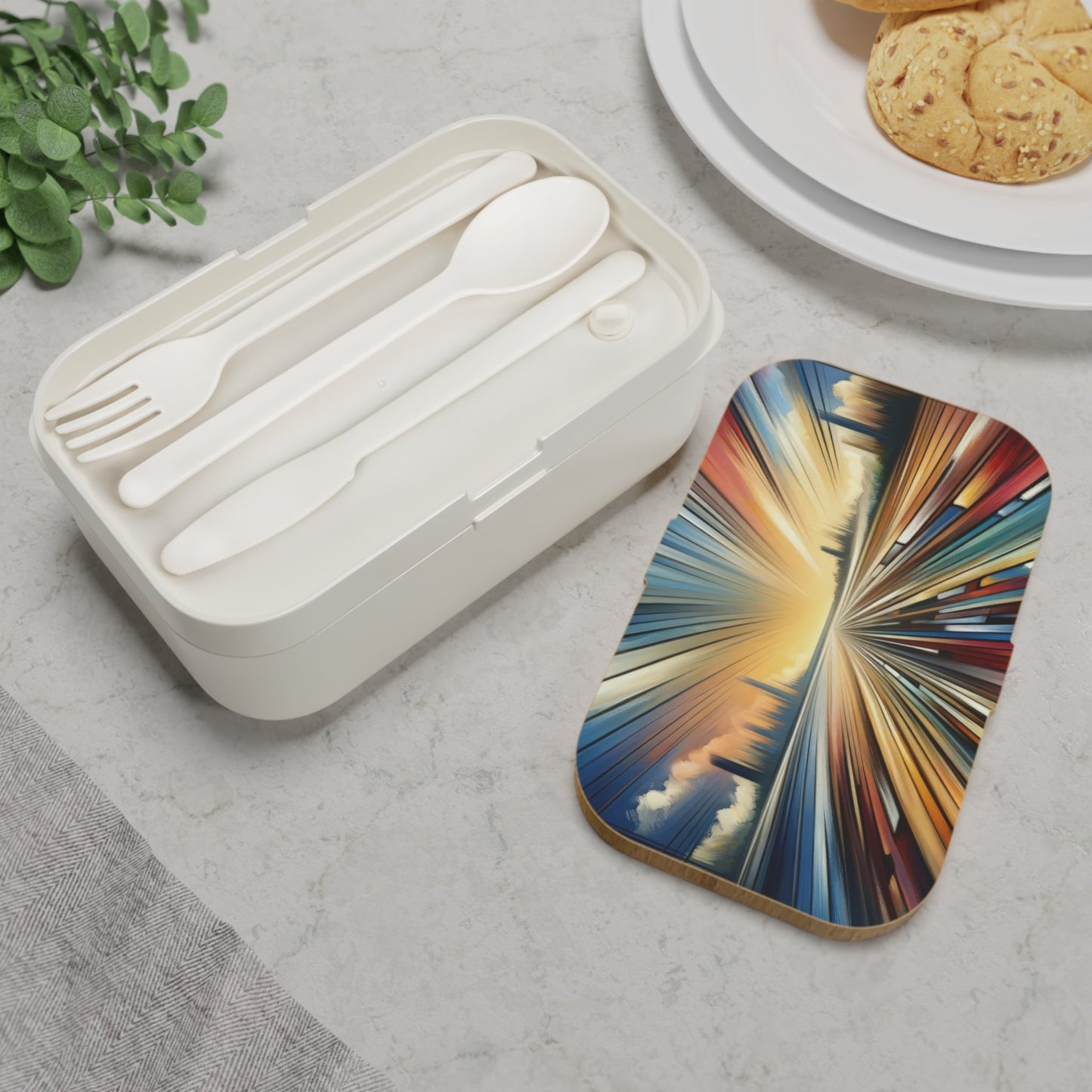 Strategic Horizon Tachism Bento Lunch Box - ATUH.ART