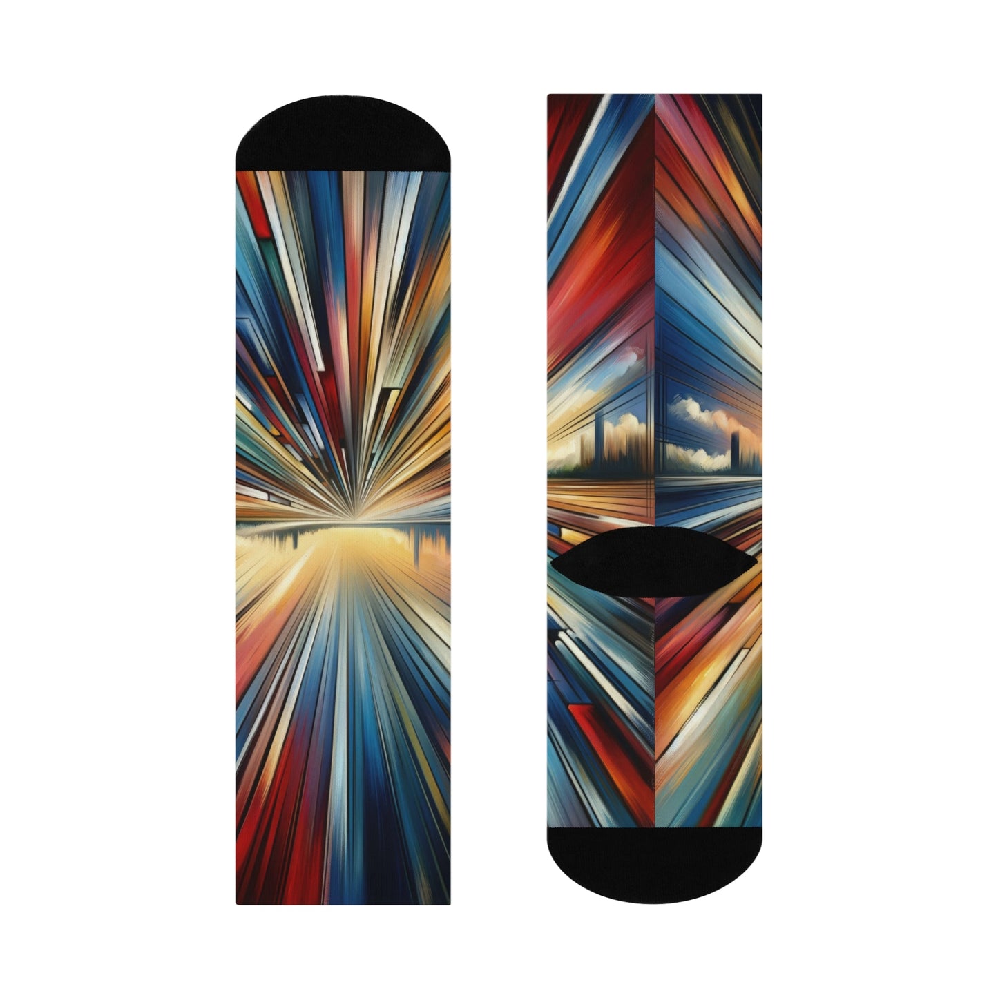 Strategic Horizon Tachism Cushioned Crew Socks - ATUH.ART