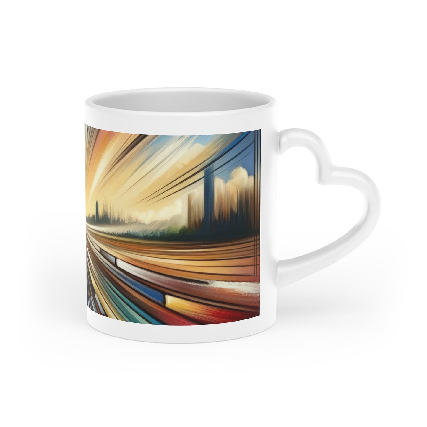 Strategic Horizon Tachism Heart-Shaped Mug - ATUH.ART