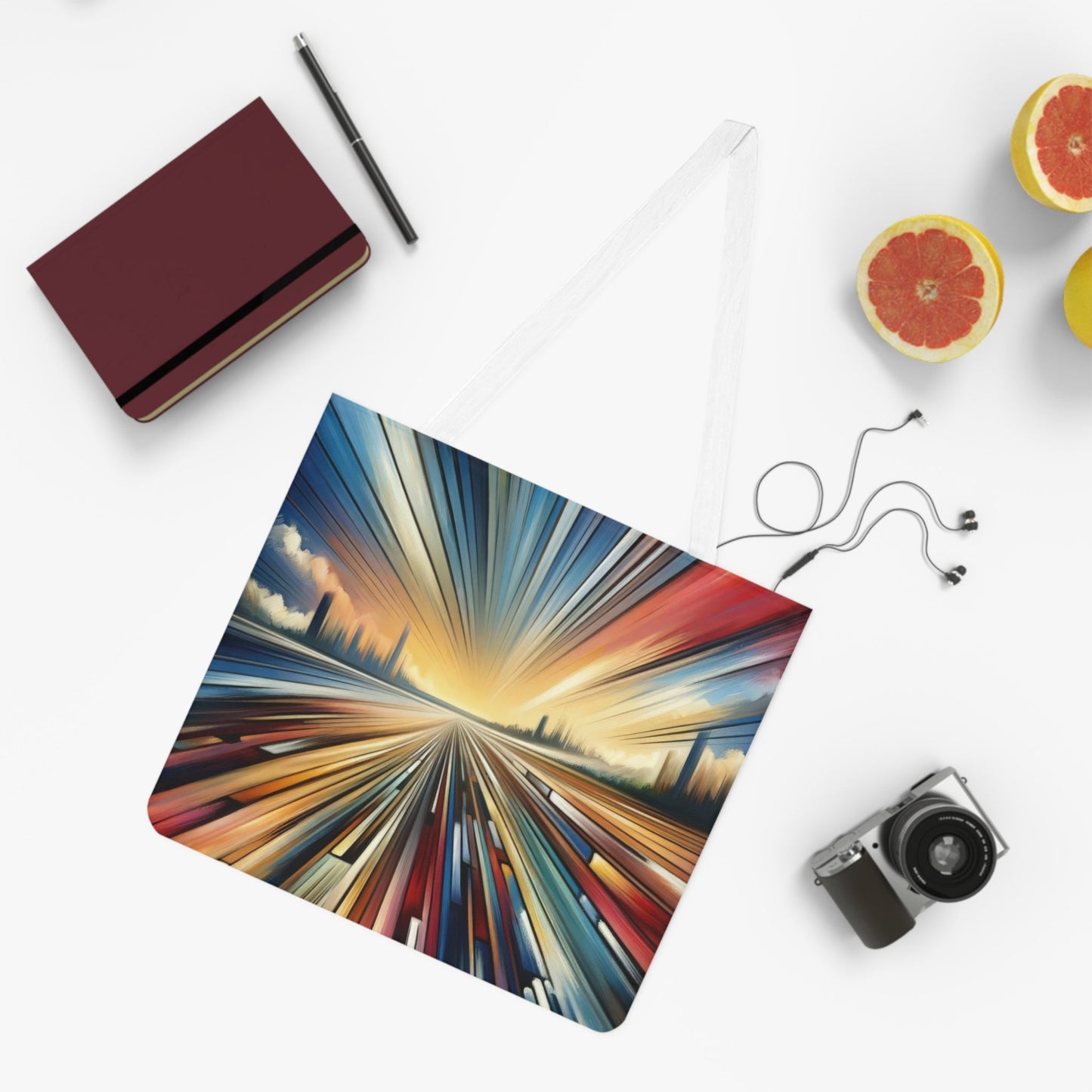 Strategic Horizon Tachism Shoulder Tote Bag (AOP) - ATUH.ART