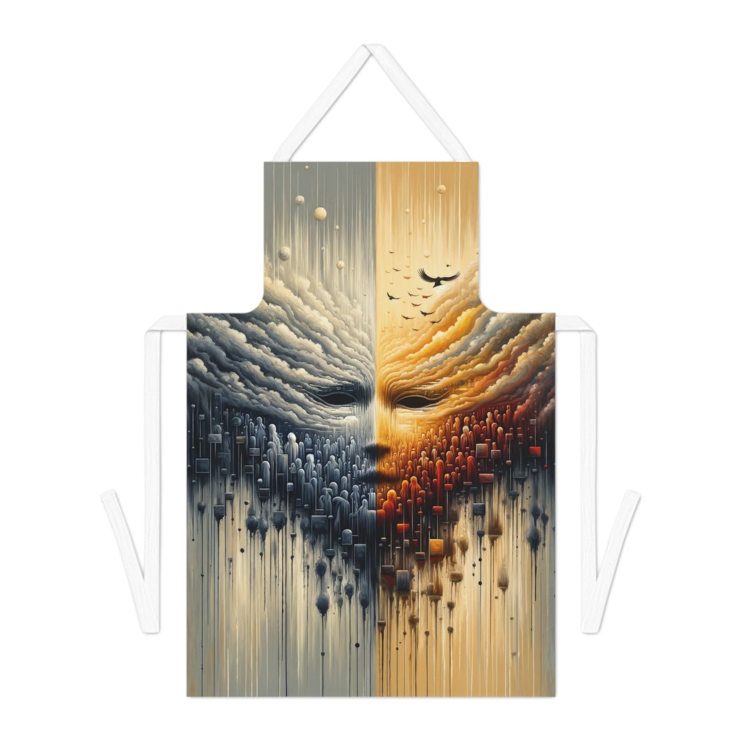 Subdued Revolutionary Currents Adult Apron (AOP) - ATUH.ART
