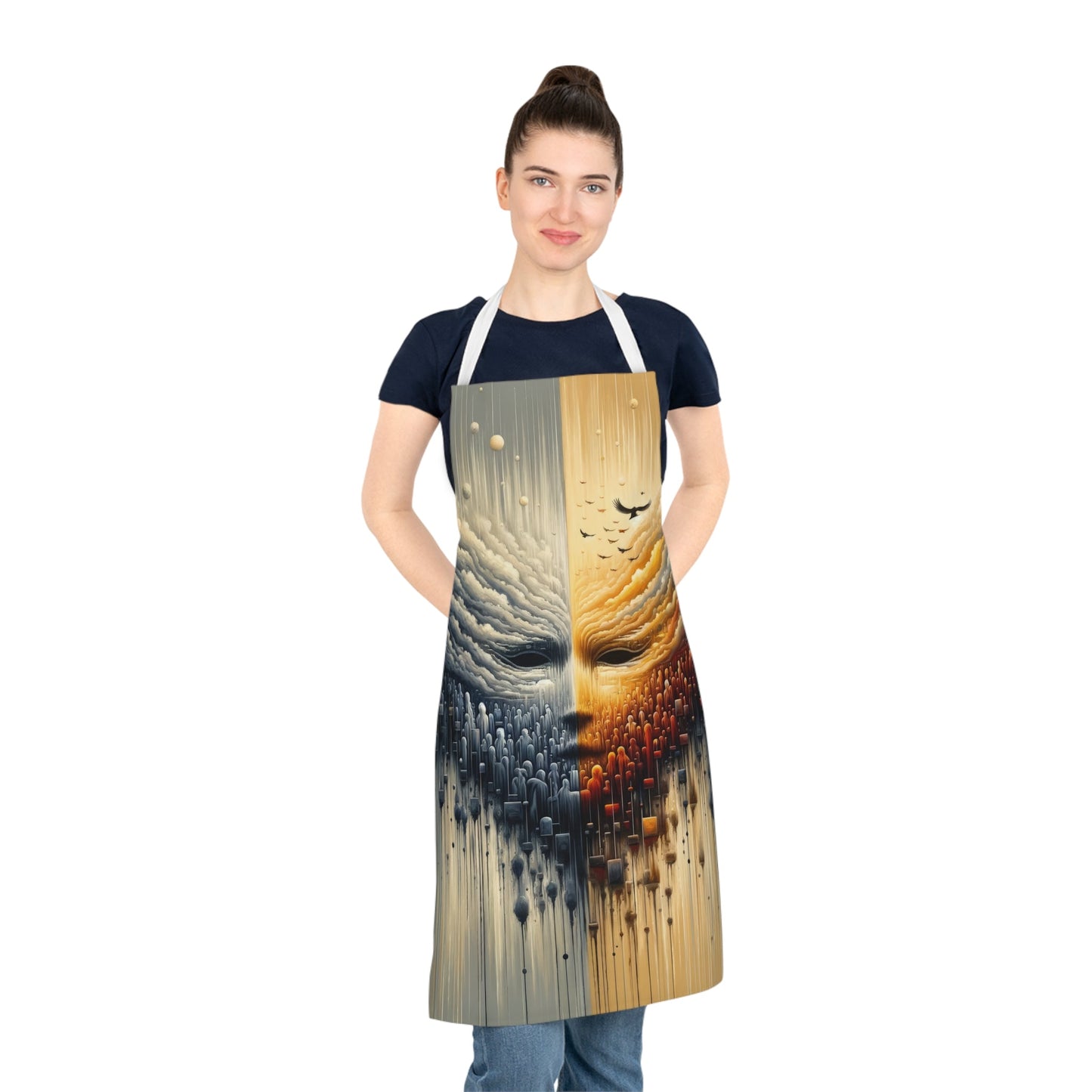 Subdued Revolutionary Currents Adult Apron (AOP) - ATUH.ART